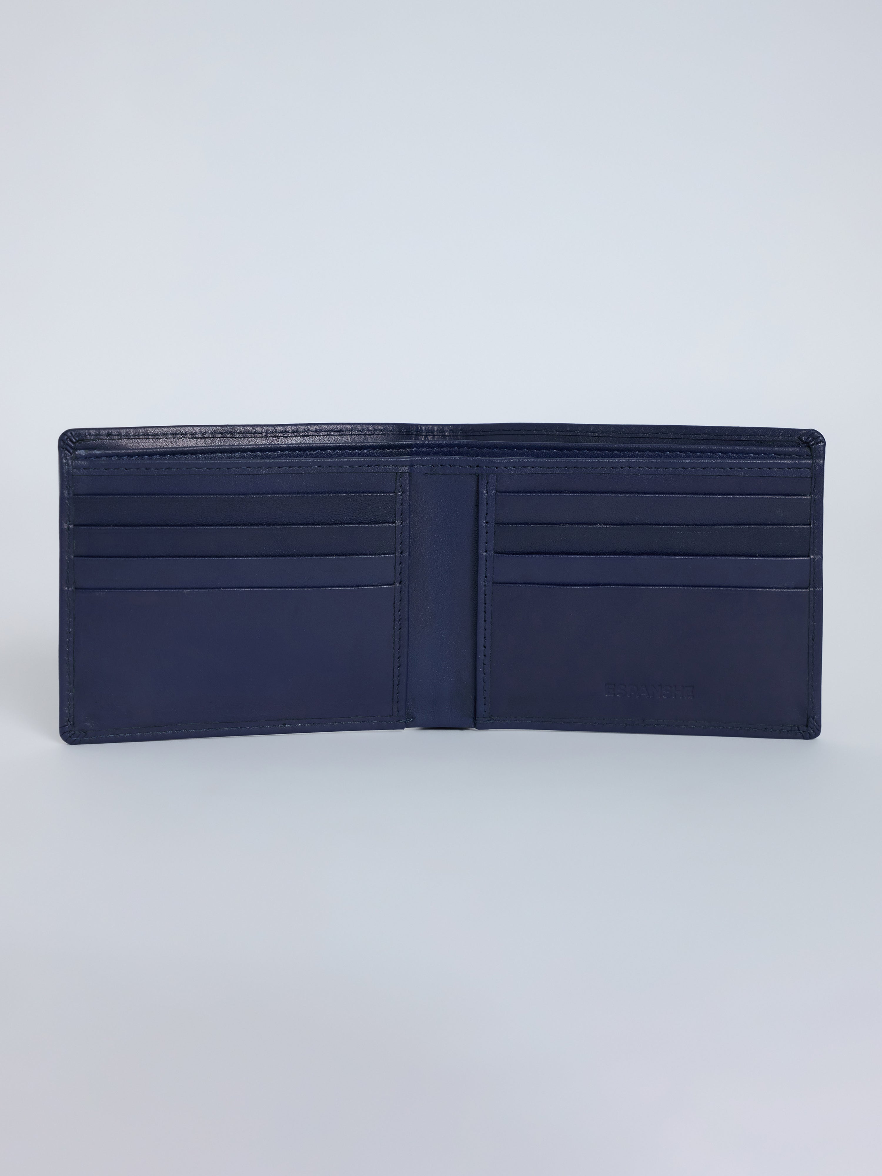 Arctic-1 - Bi-Fold Leather Wallet - Navy Blue