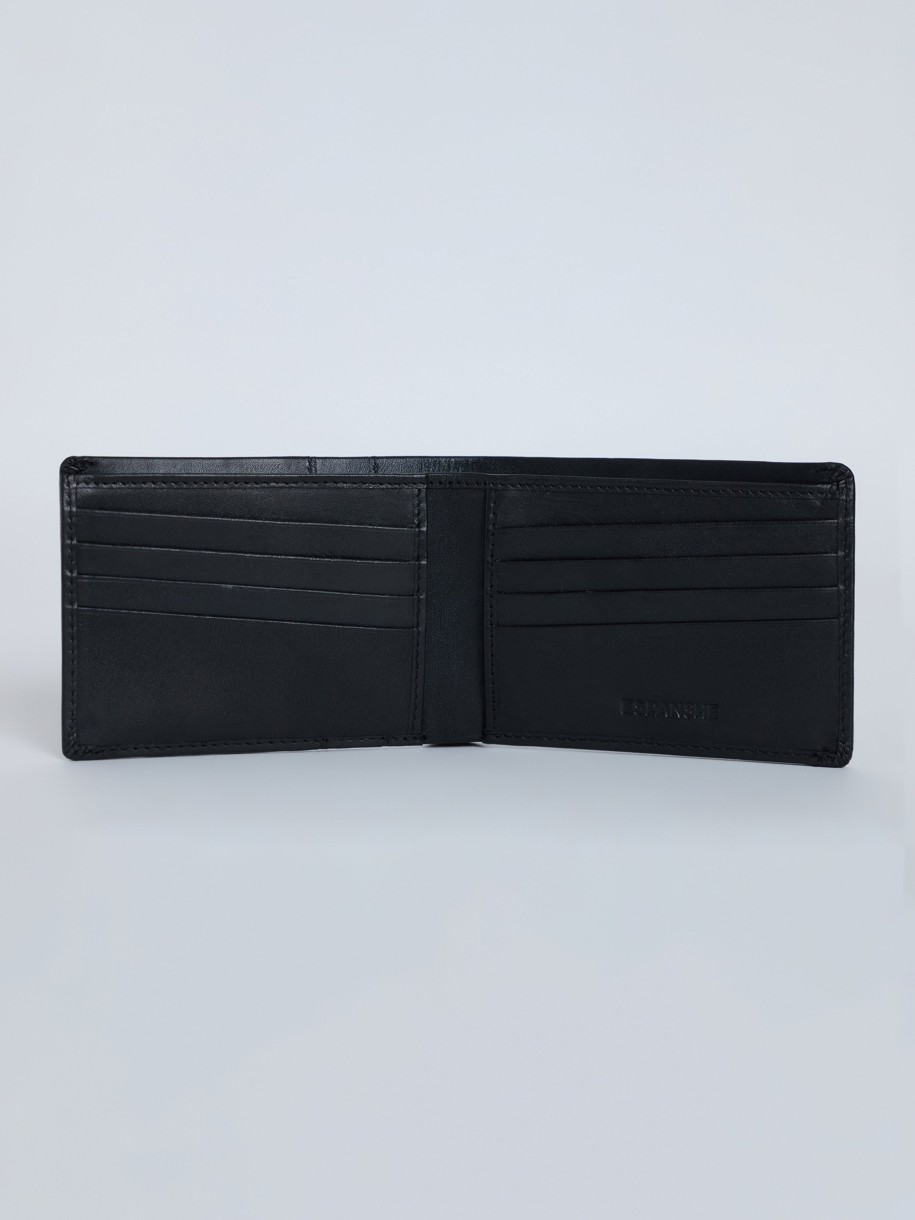 Arctic-3 - Bi-Fold Leather Wallet - Black