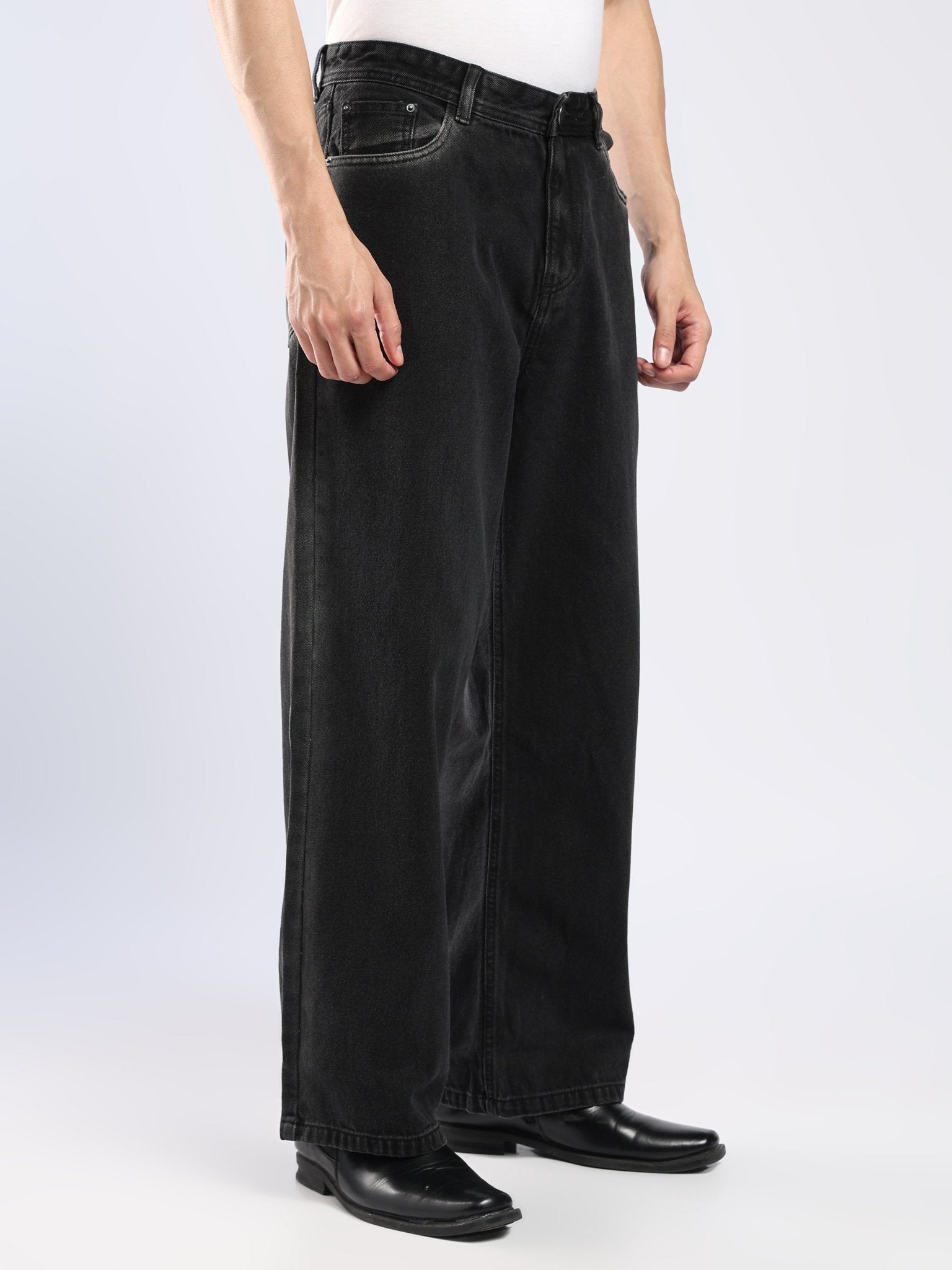 Aether - Wide Fit Jeans - Black Shade - Espanshe