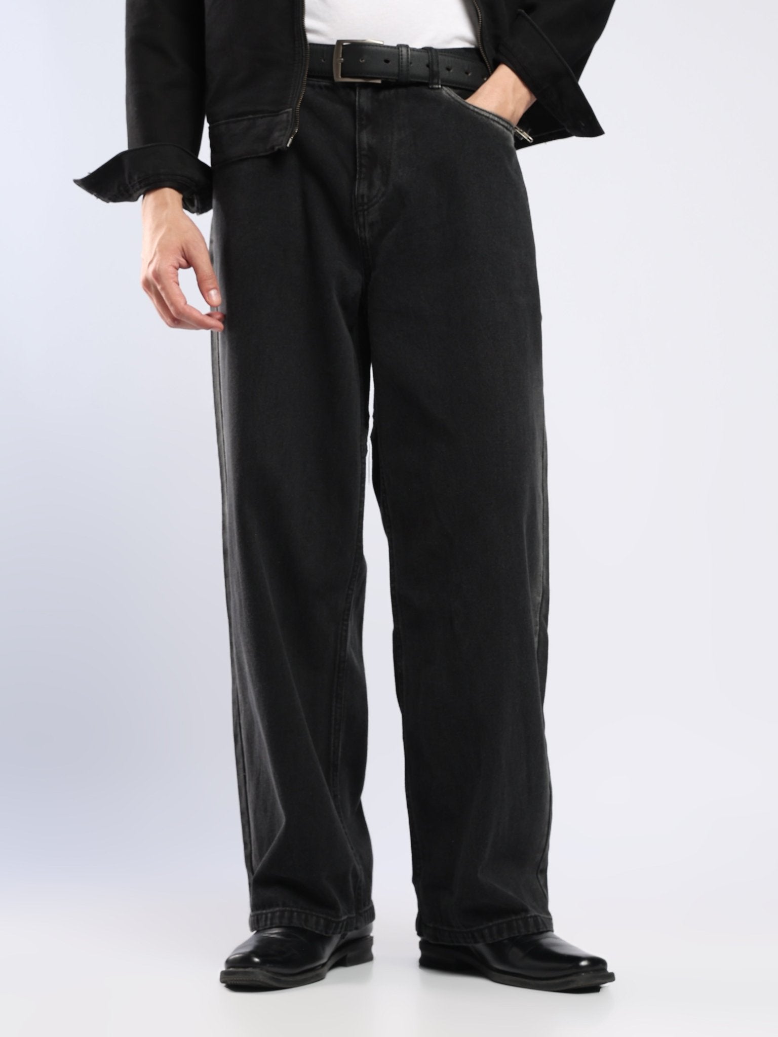 Aether - Wide Fit Jeans - Black Shade - Espanshe