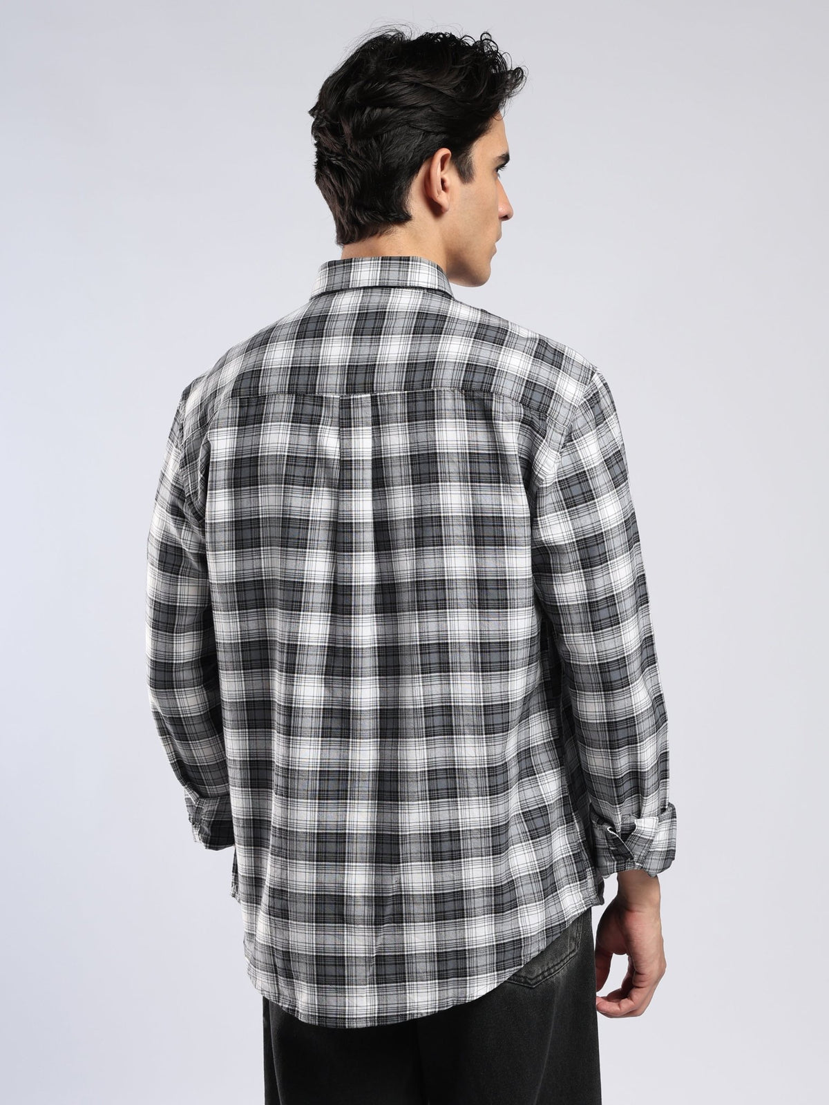 Lutana - Oxford Checks Shirt - Charcoal Grey - Espanshe