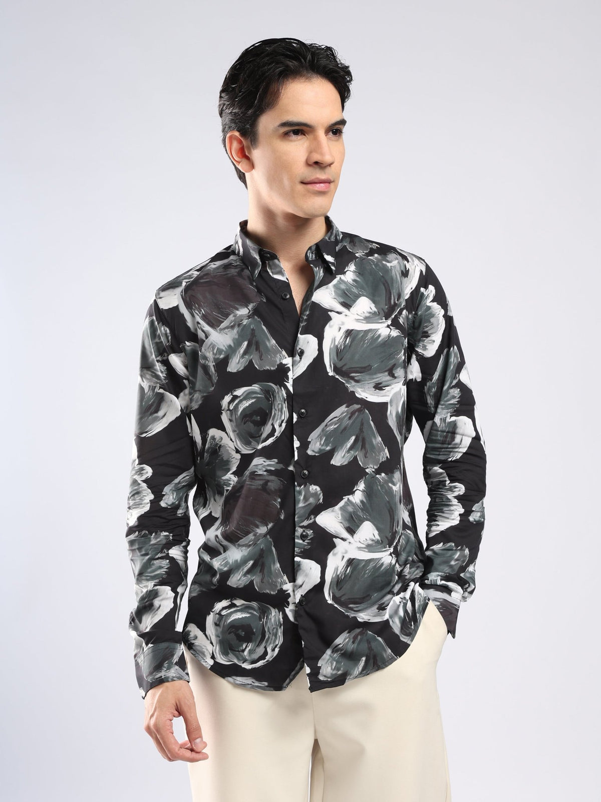 Auvomo - Digital Printed Shirt - Black - Espanshe