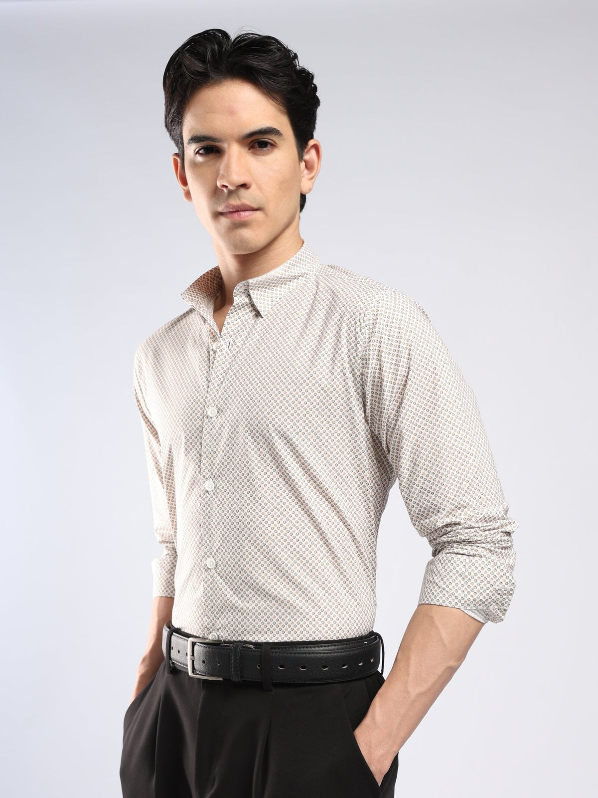 Auvomo - Digital Printed Shirt - Light Brown - Espanshe