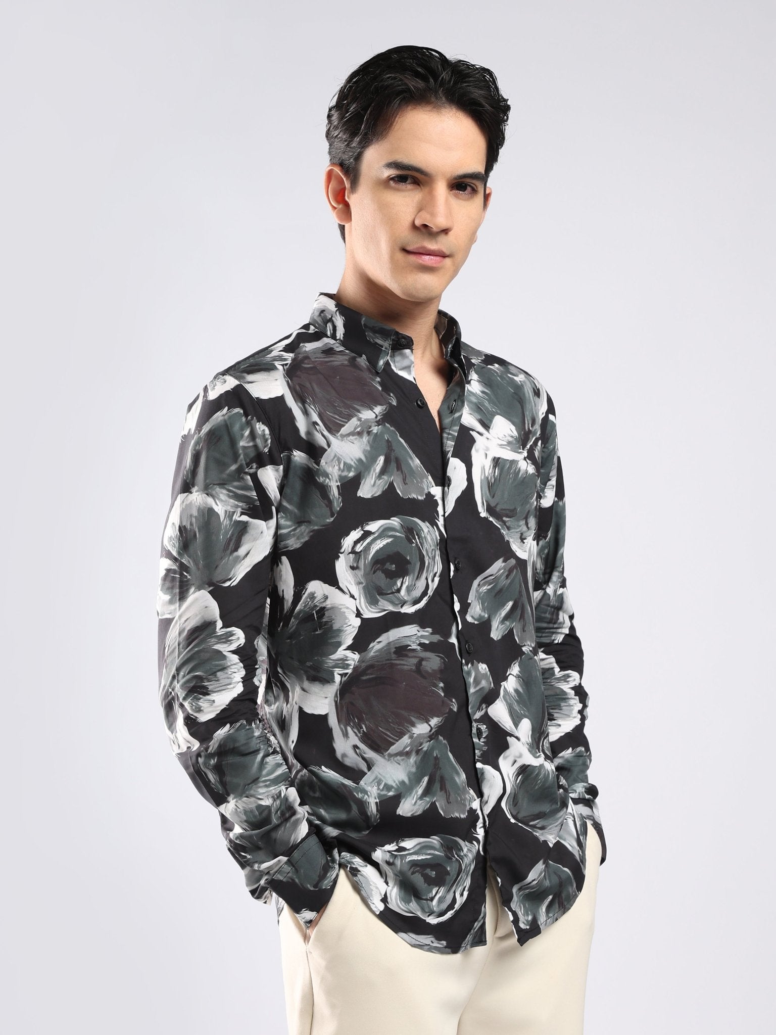 Auvomo - Digital Printed Shirt - Black - Espanshe