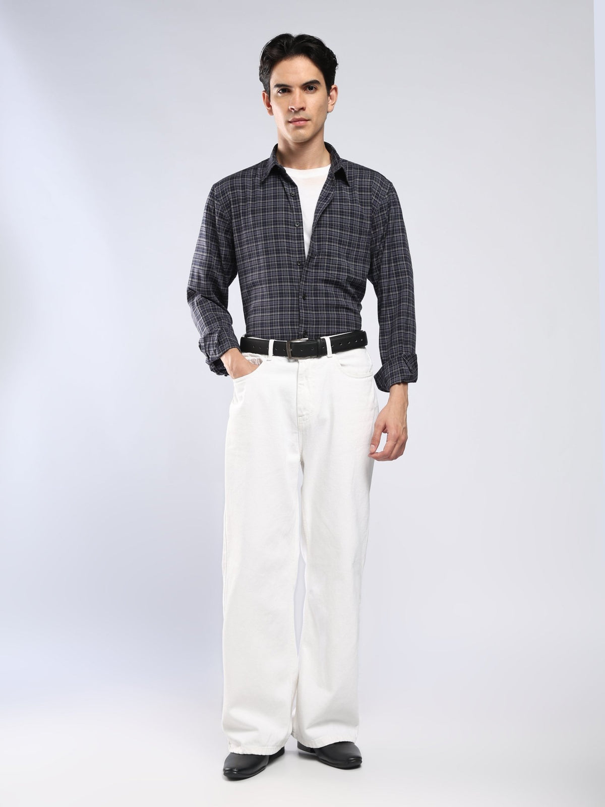 Vololo - Relaxed Fit Checks Shirt - Blue - Espanshe