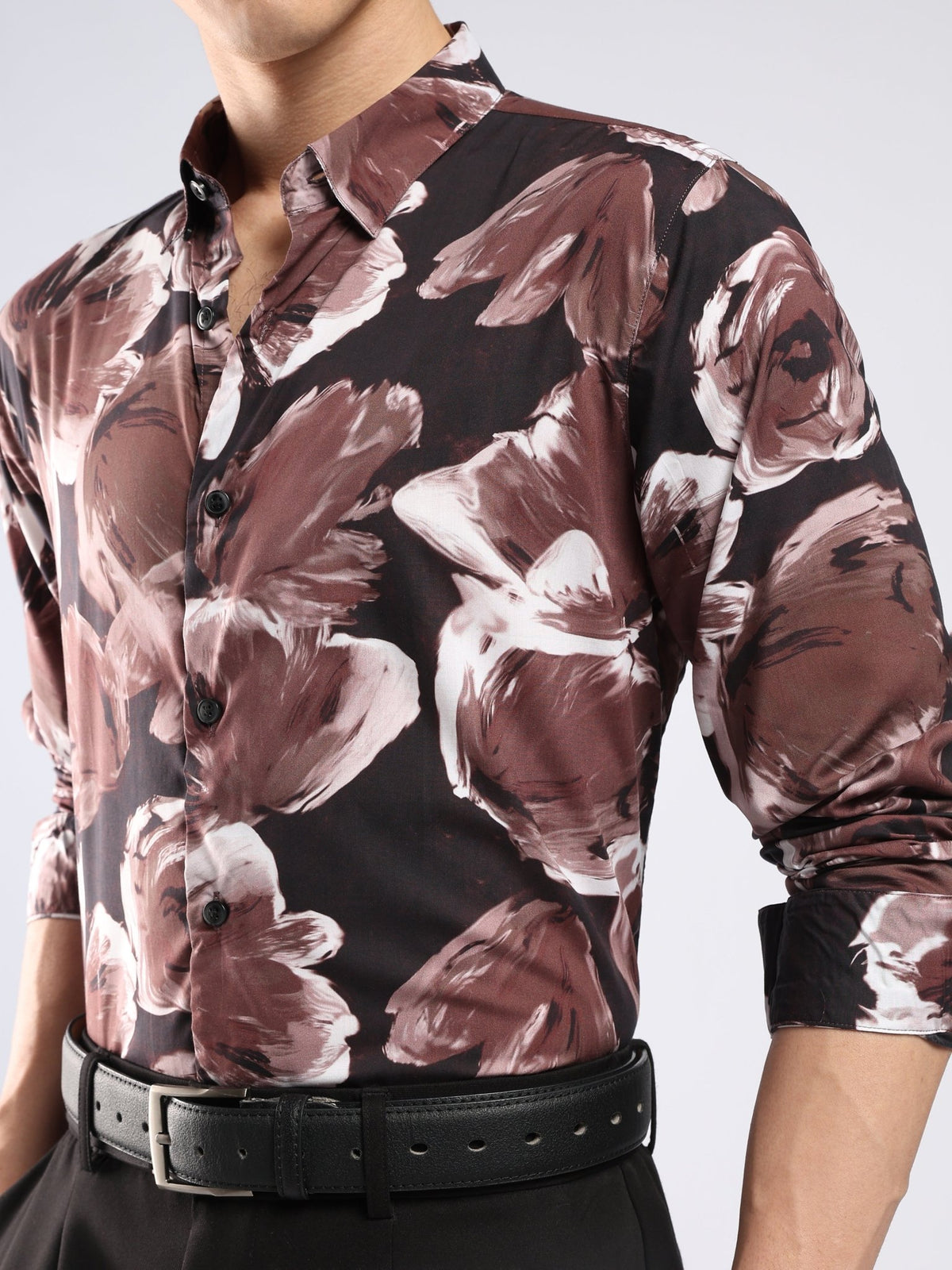 Auvomo - Digital Printed Shirt - Chocolate Brown - Espanshe