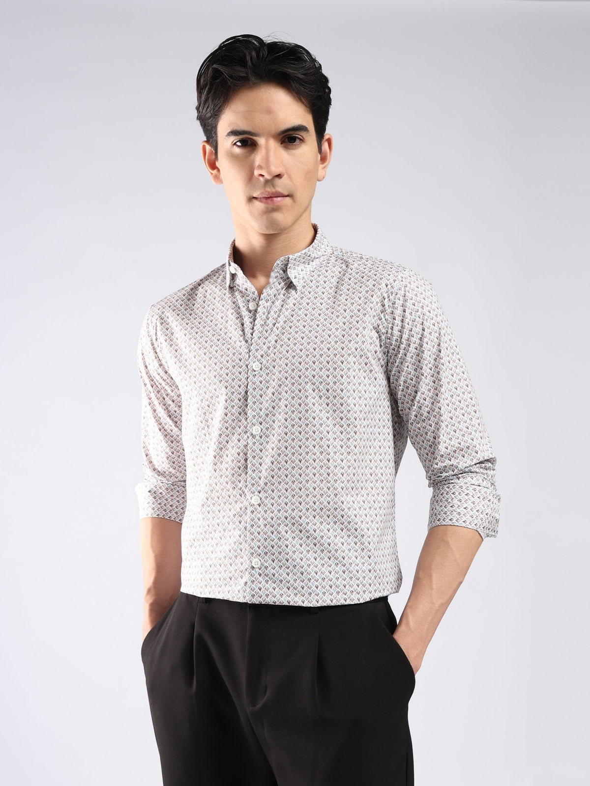 Auvomo - Digital Printed Shirt - Teal Blue - Espanshe