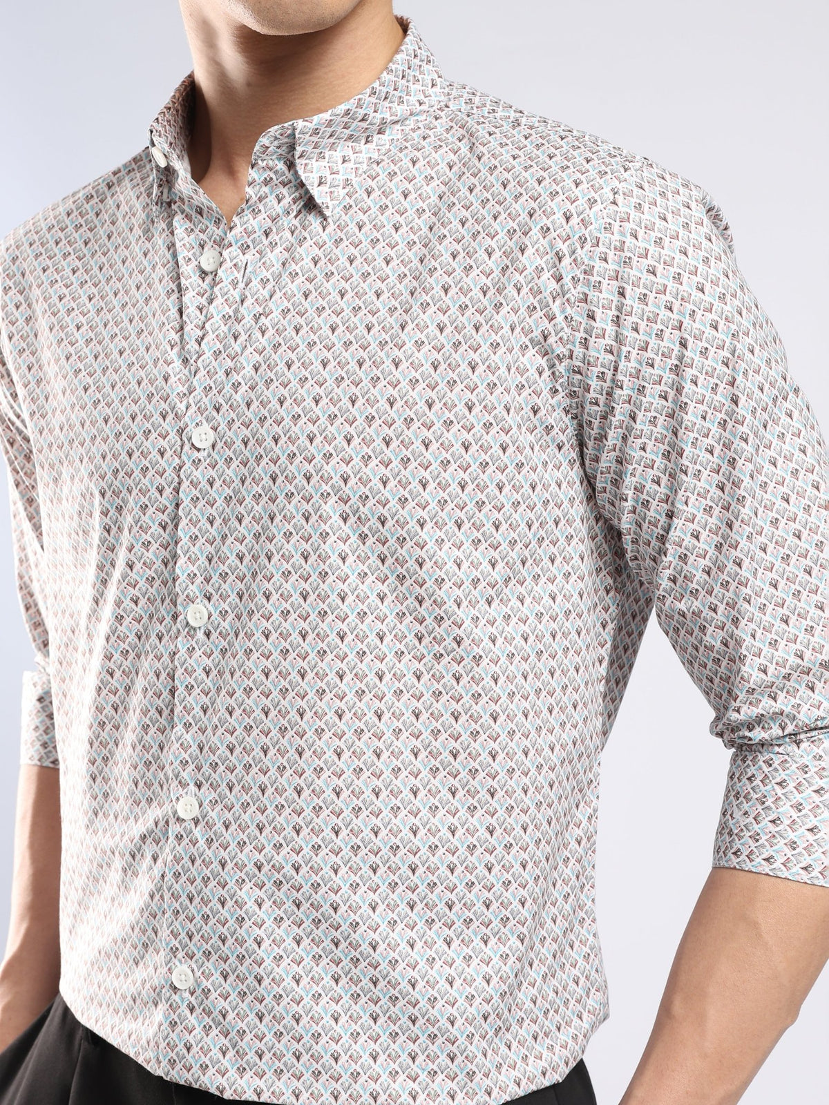 Auvomo - Digital Printed Shirt - Teal Blue - Espanshe