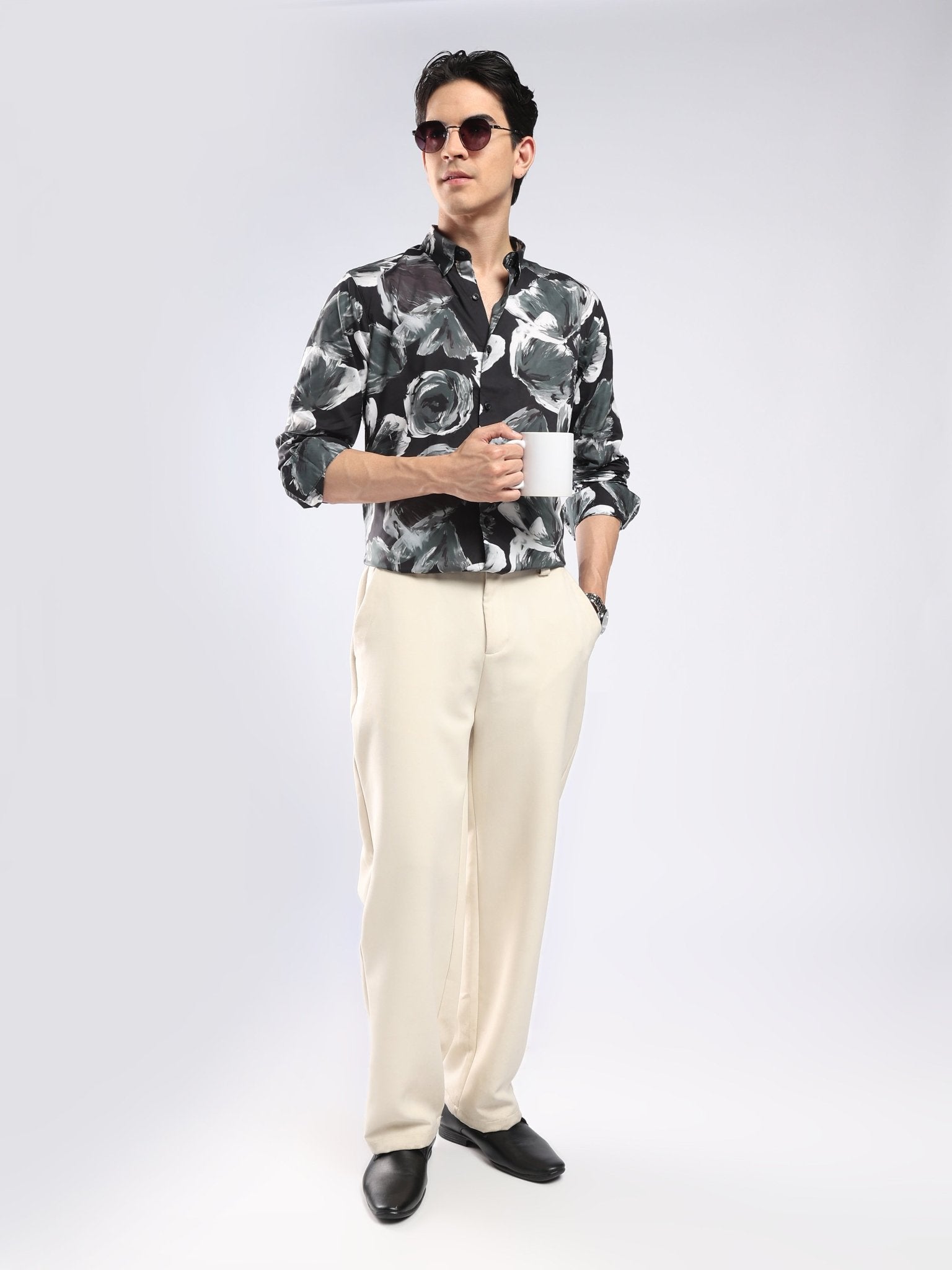 Auvomo - Digital Printed Shirt - Black - Espanshe