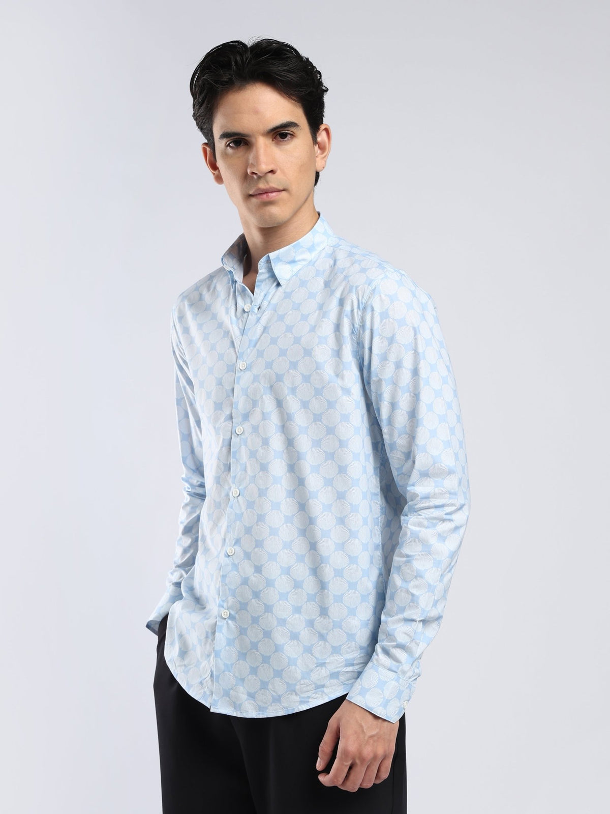 Auvomo - Digital Printed Shirt - Light Blue - Espanshe
