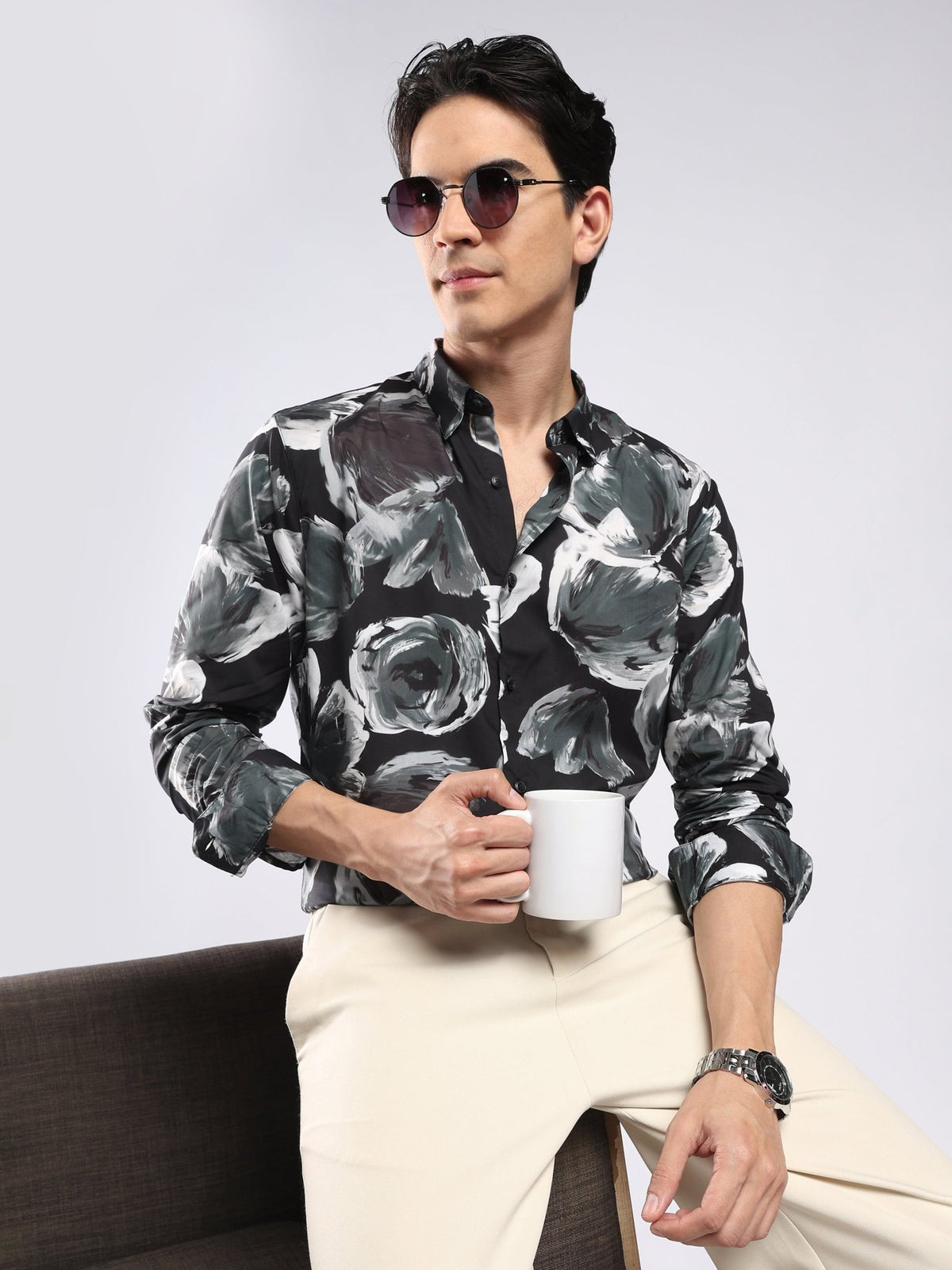 Auvomo - Digital Printed Shirt - Black - Espanshe