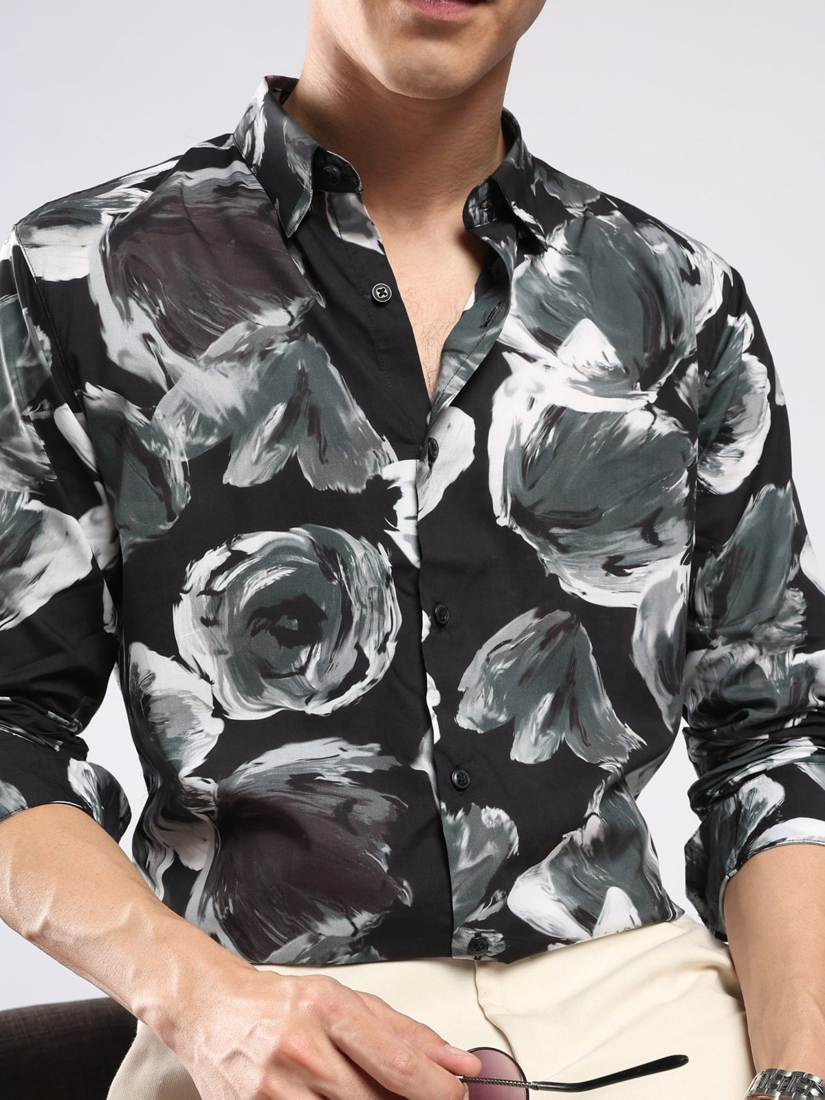 Auvomo - Digital Printed Shirt - Black - Espanshe