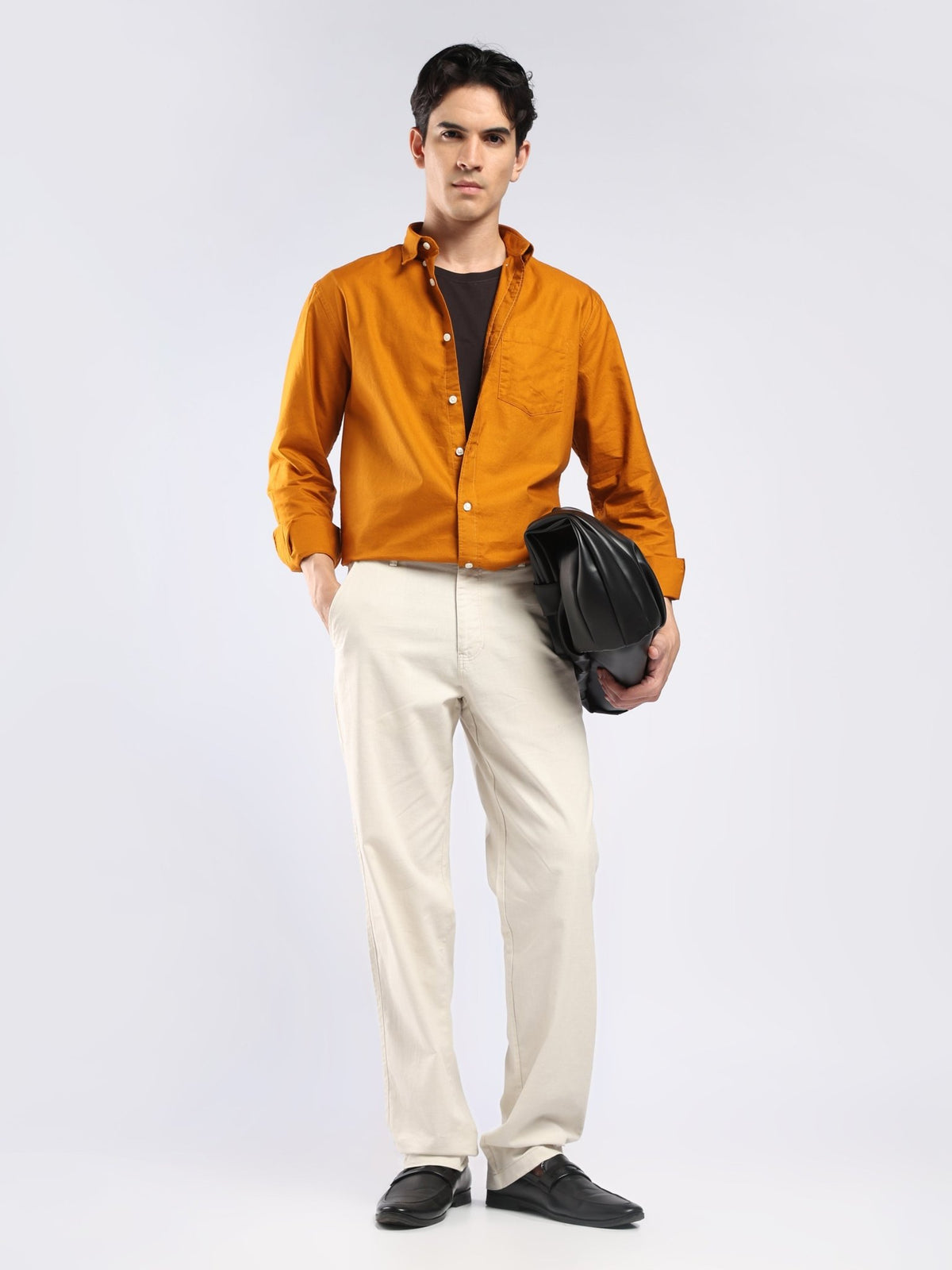 Tava - Relaxed Fit Oxford Shirt - Orange - Espanshe