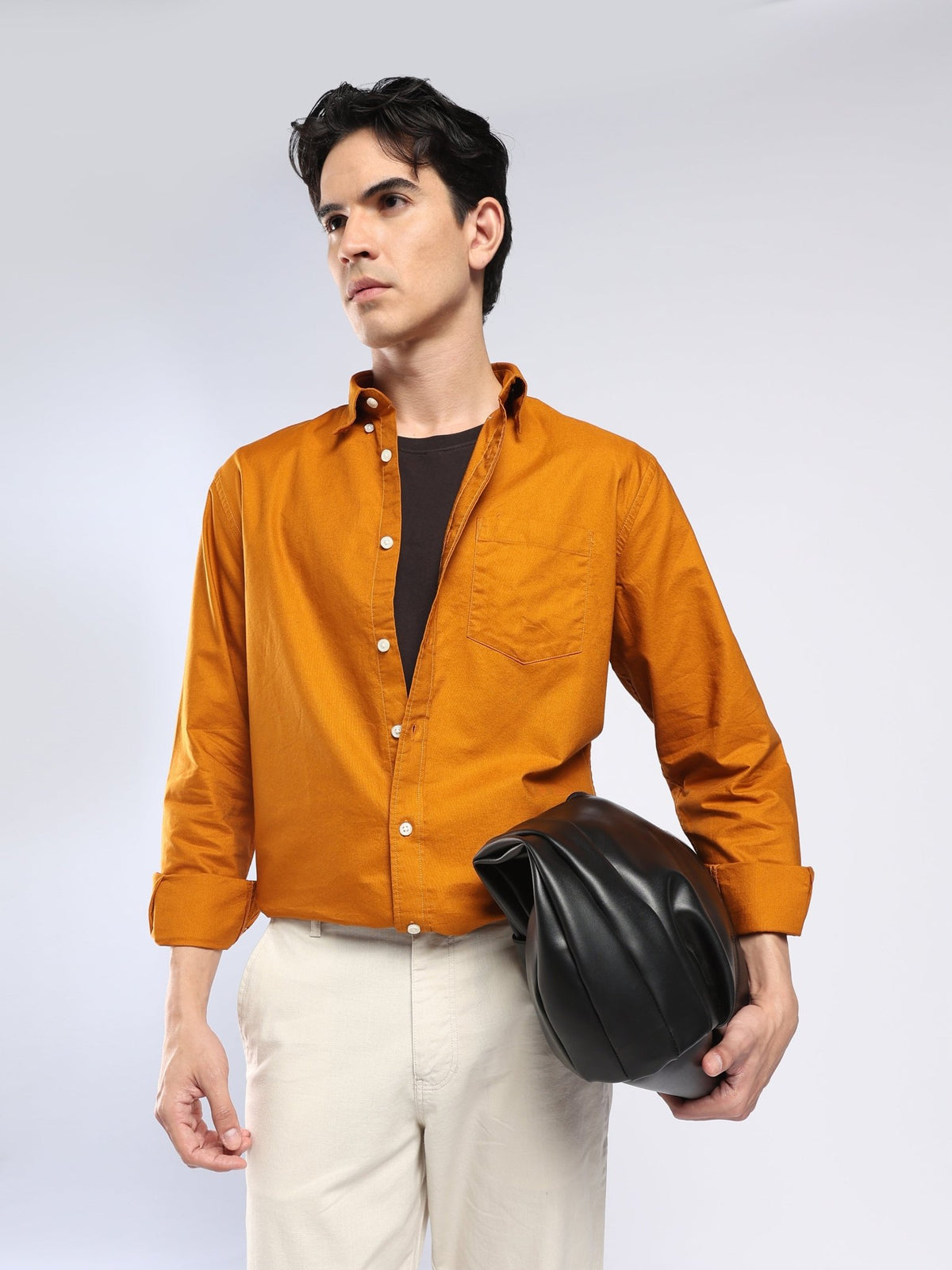 Tava - Relaxed Fit Oxford Shirt - Orange - Espanshe