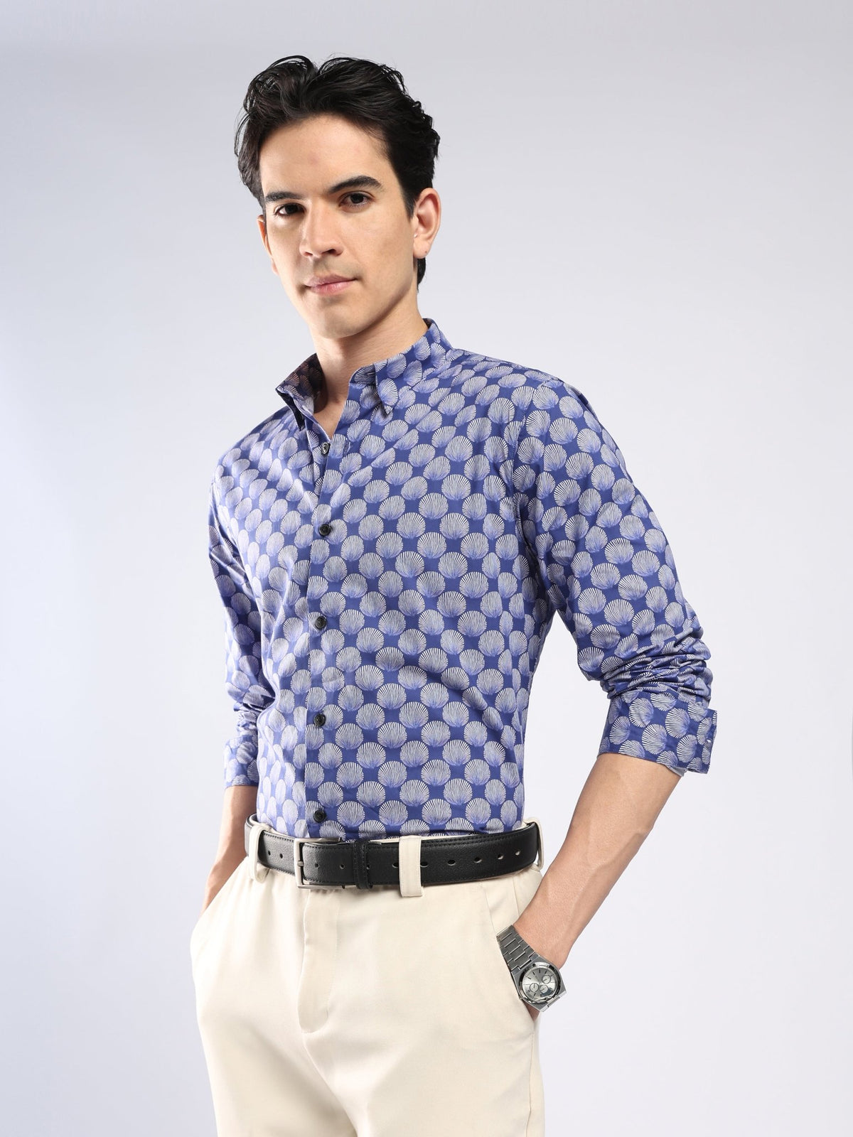 Auvomo - Digital Printed Shirt - Blue - Espanshe