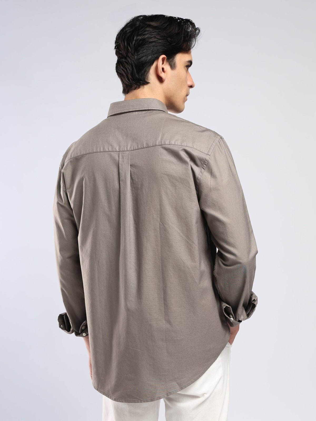Tava - Relaxed Fit Oxford Shirt - Grey - Espanshe