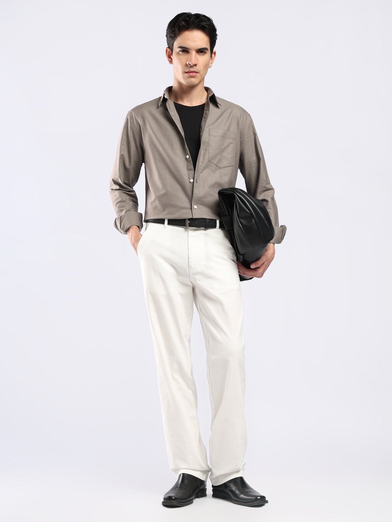 Tava - Relaxed Fit Oxford Shirt - Grey - Espanshe