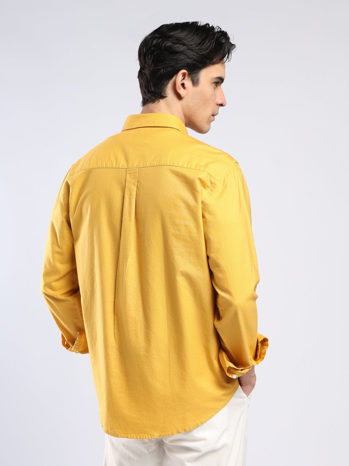 Tava - Relaxed Fit Oxford Shirt - Yellow - Espanshe
