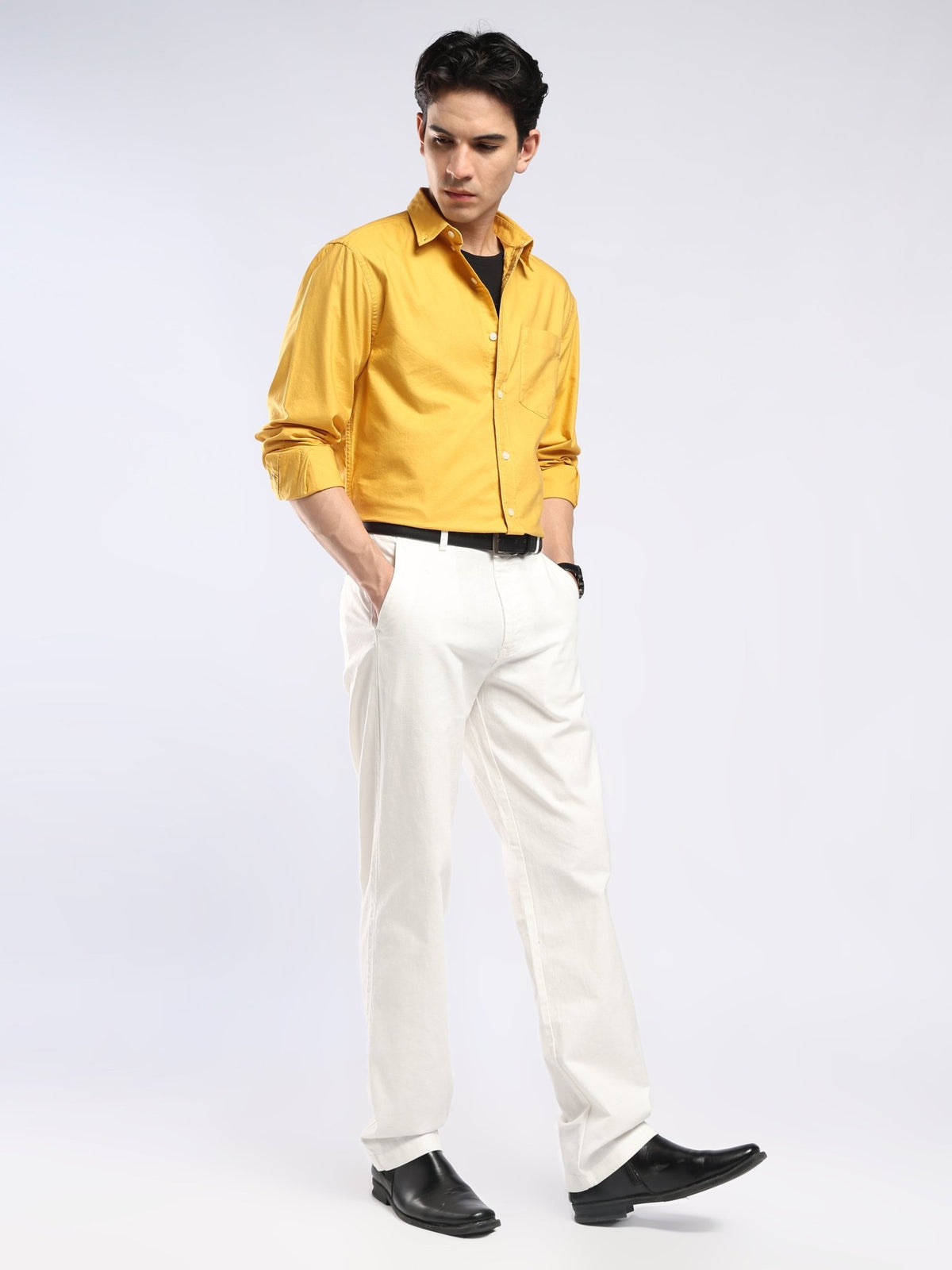 Tava - Relaxed Fit Oxford Shirt - Yellow - Espanshe