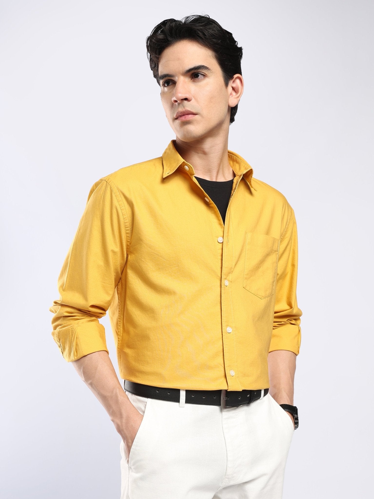 Tava - Relaxed Fit Oxford Shirt - Yellow - Espanshe