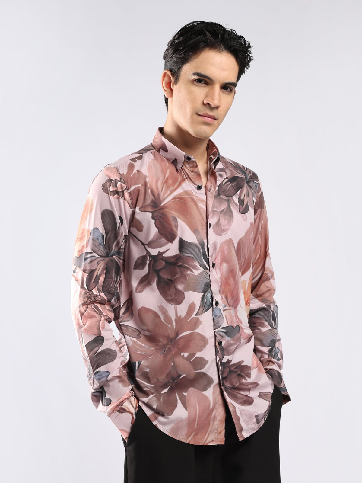 Auvomo - Digital Printed Shirt - Light Mauve - Espanshe