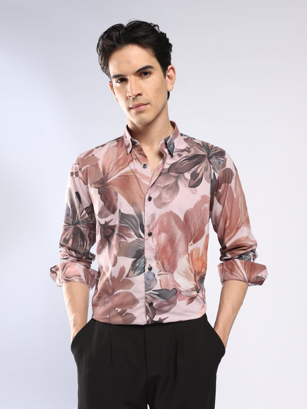 Auvomo - Digital Printed Shirt - Light Mauve - Espanshe