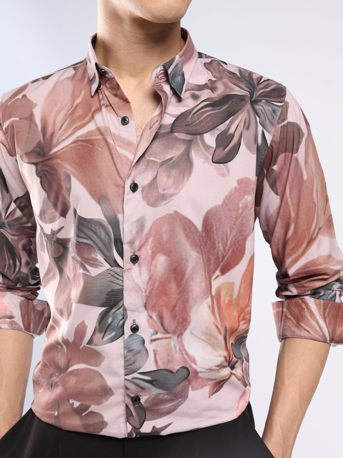 Auvomo - Digital Printed Shirt - Light Mauve - Espanshe