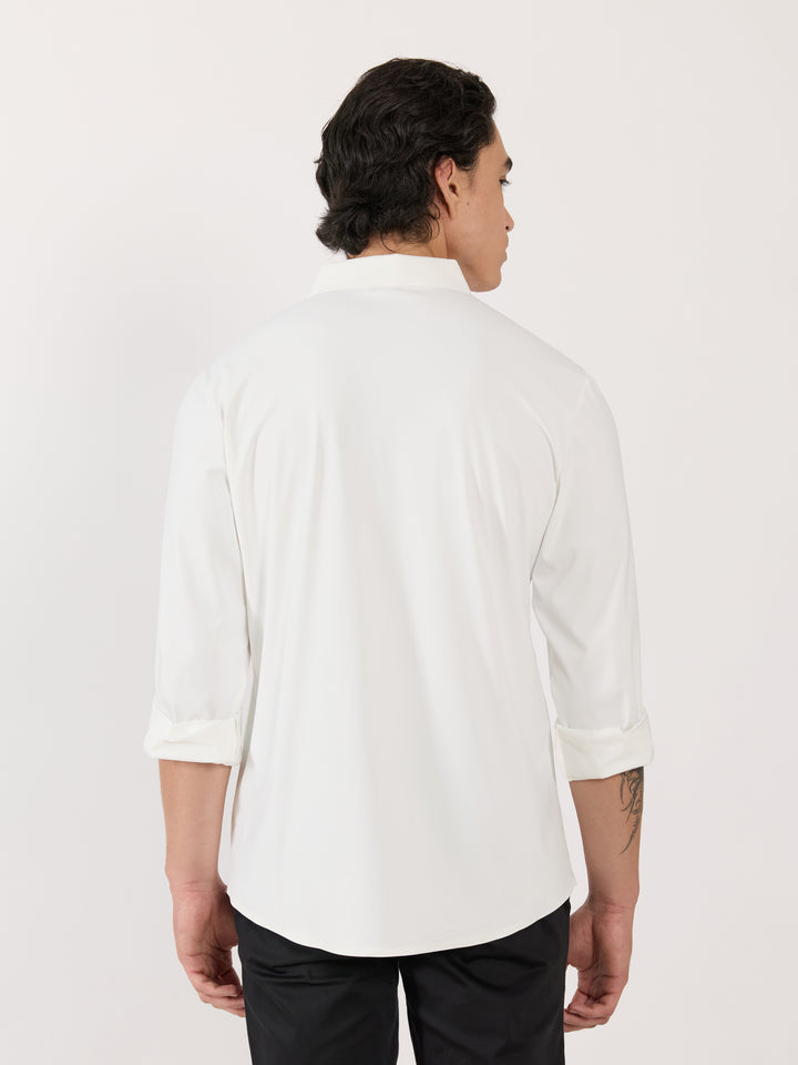 men's  shirt -celestial spark Embellished with stone- white