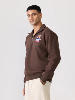 Men's dark brown Adventure Graphic Half-Zip Sweatshirt