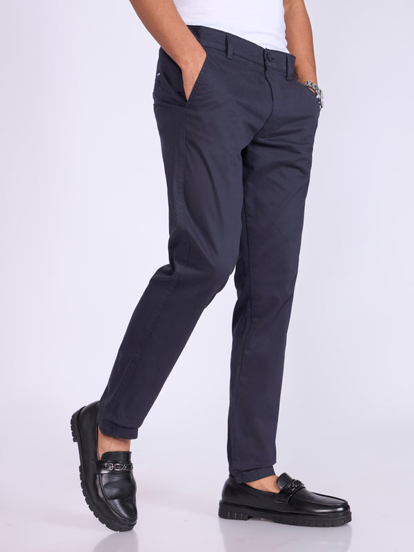 Existence - Skinny Fit Cotton Pant - Navy Blue