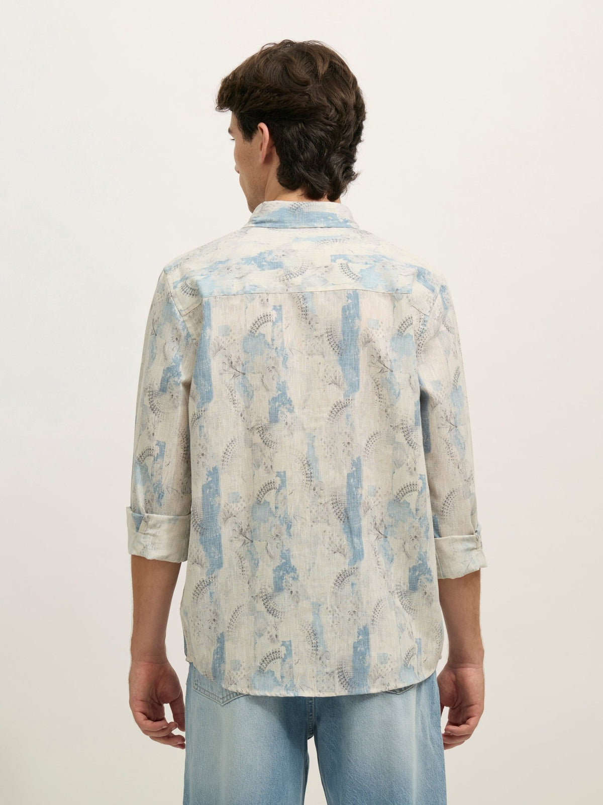 Westley - Regular Floral Printed Shirt - Ice Blue - Espanshe