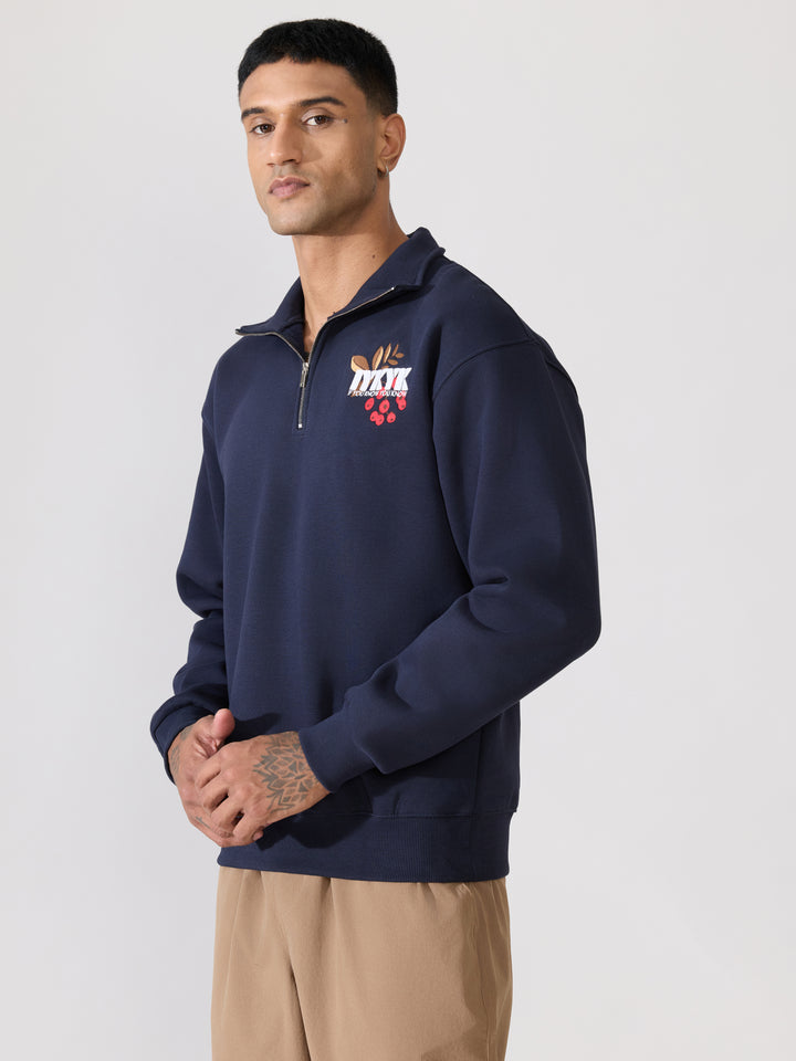 Men's navy blue Adventure Graphic Half-Zip Sweatshirt