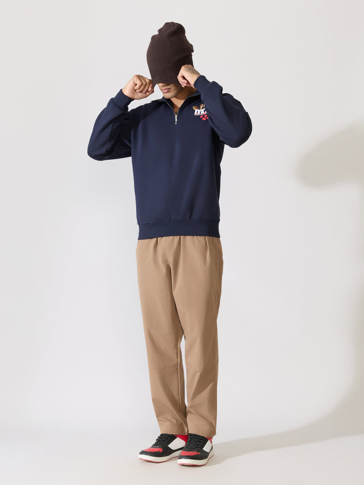 Men's navy blue Adventure Graphic Half-Zip Sweatshirt