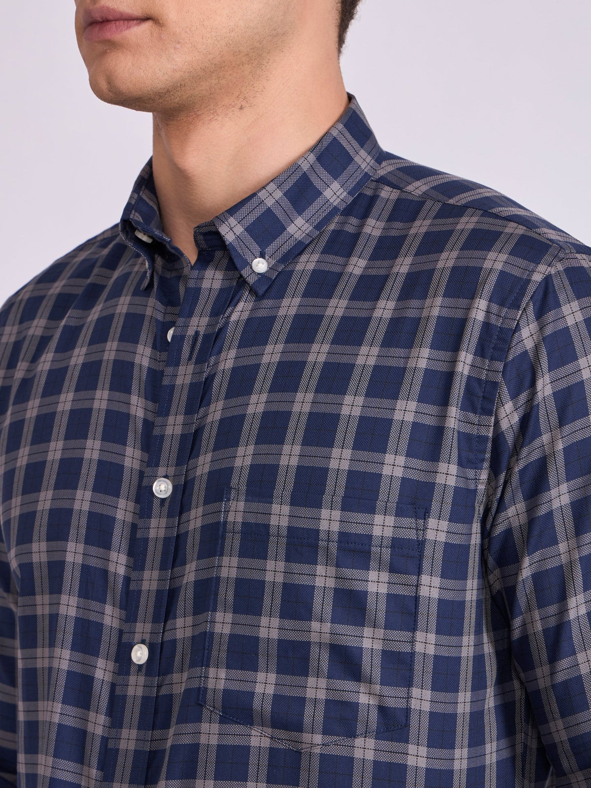 Quint - Check Shirt - Midnight Blue - Espanshe