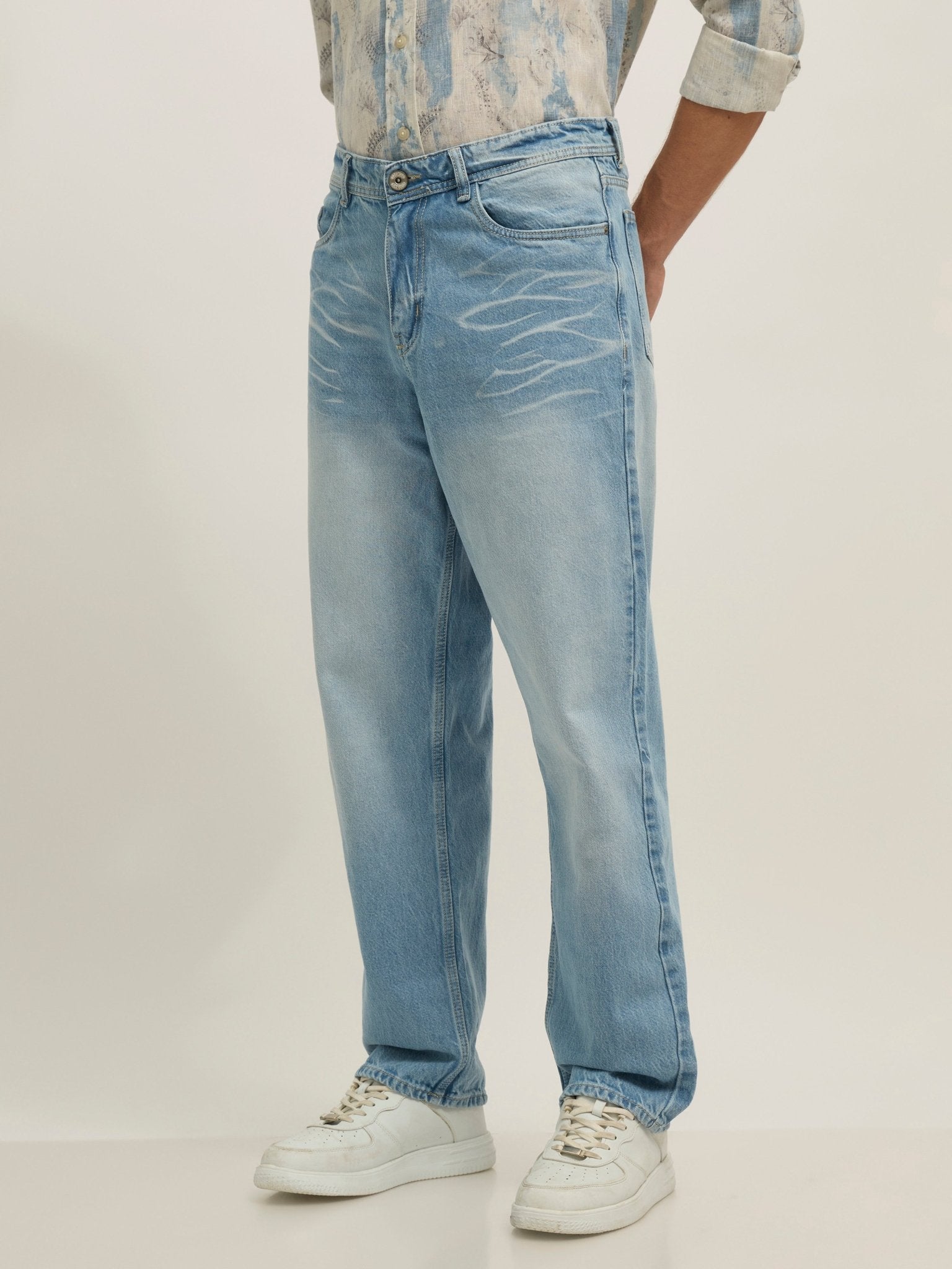 Ott - Relaxed Fit Jeans - Blue Shade - Espanshe