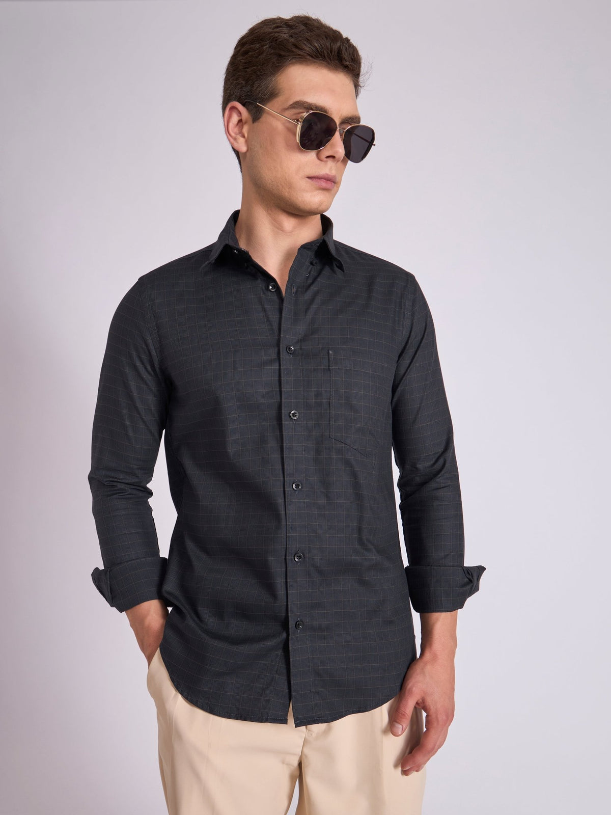 Quint - Check Shirt - Dark Slate Grey - Espanshe