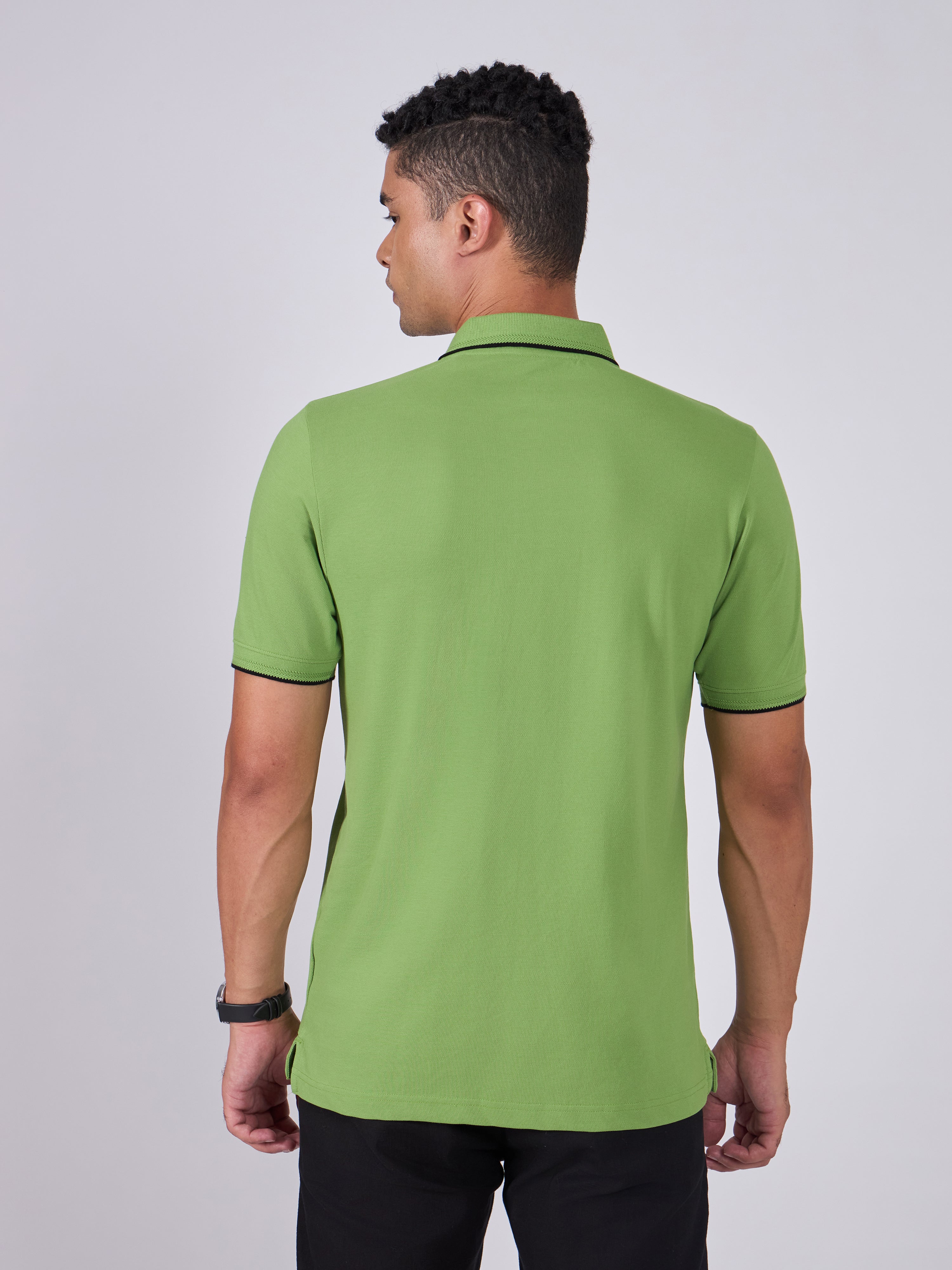 Men's Polo T-Shirt with Contrast Tipping - nephrite