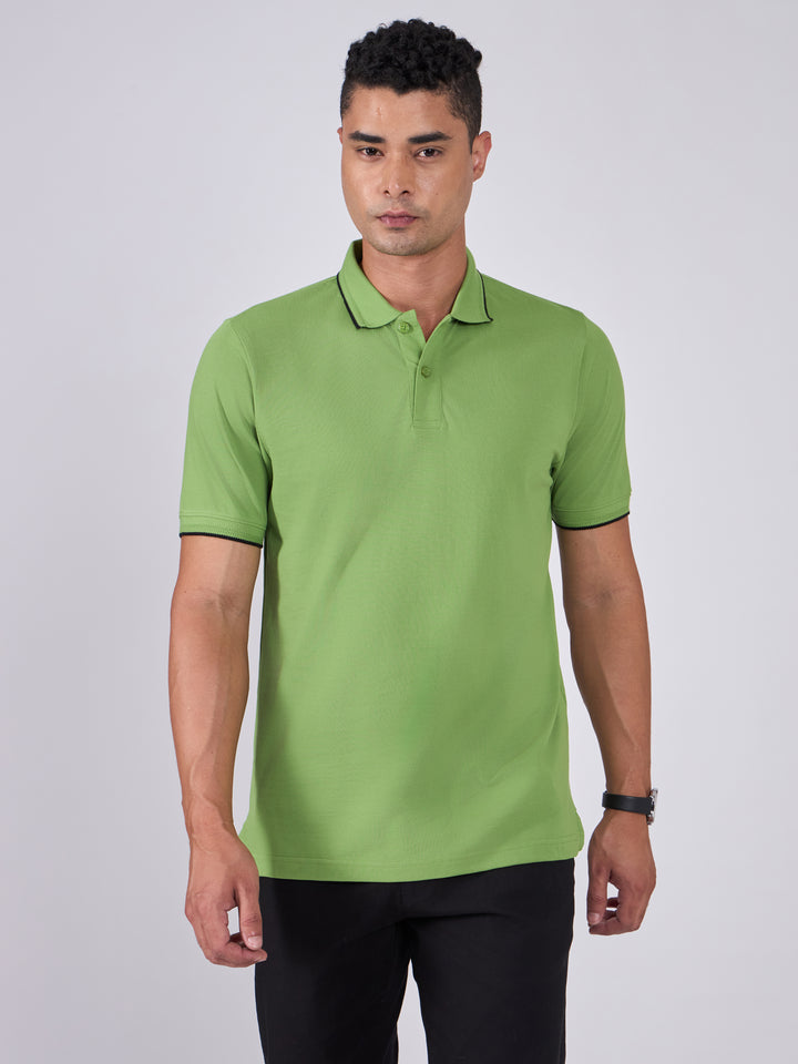 Men's Polo T-Shirt with Contrast Tipping - nephrite