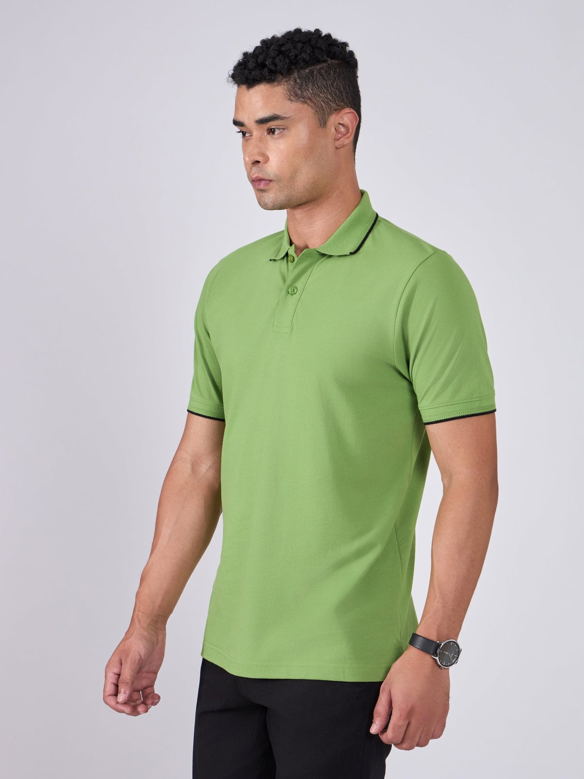 Orwell - Polo T-Shirt with Contrast Tipping - Nephrite - Espanshe