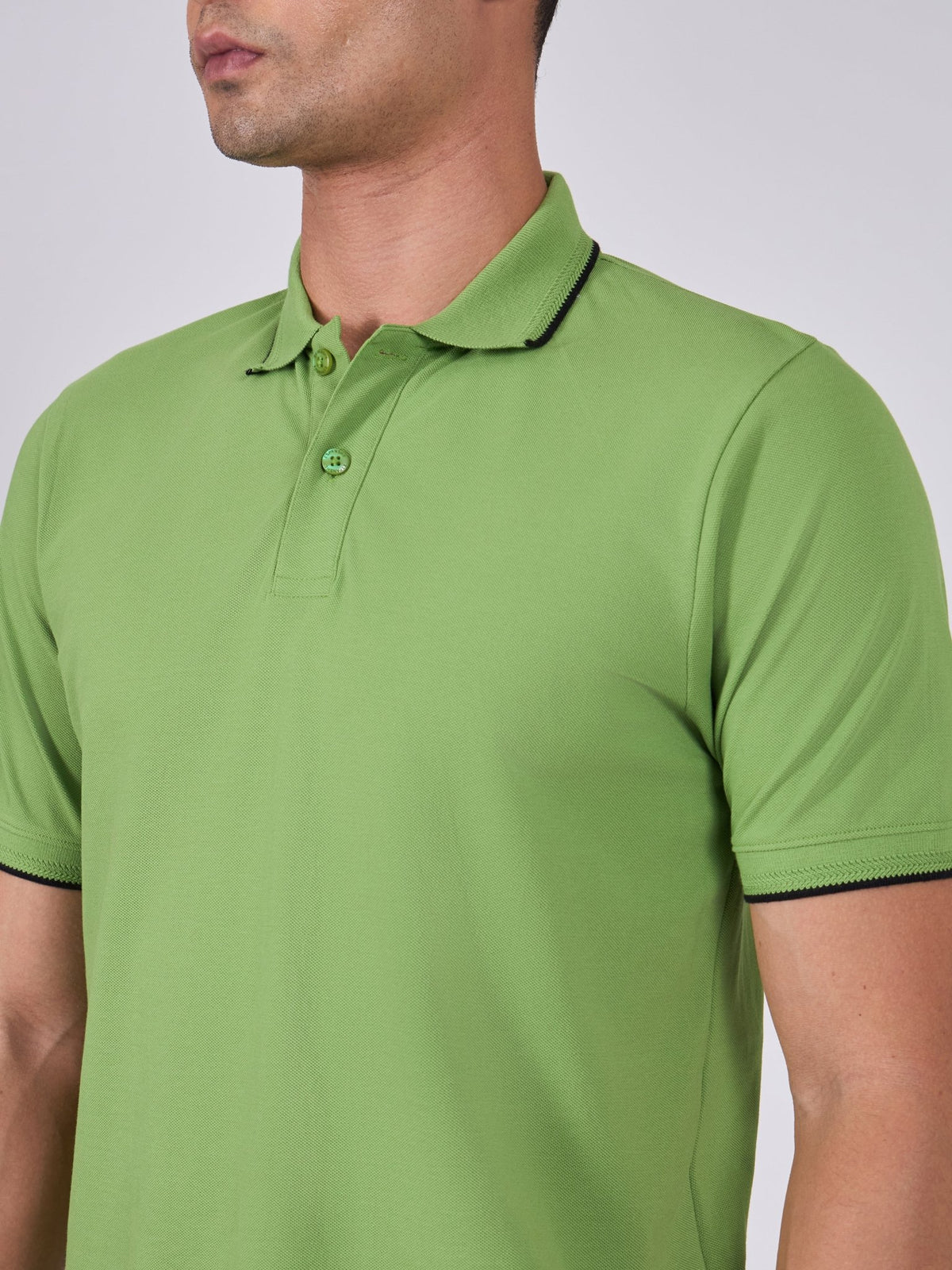 Orwell - Polo T-Shirt with Contrast Tipping - Nephrite - Espanshe