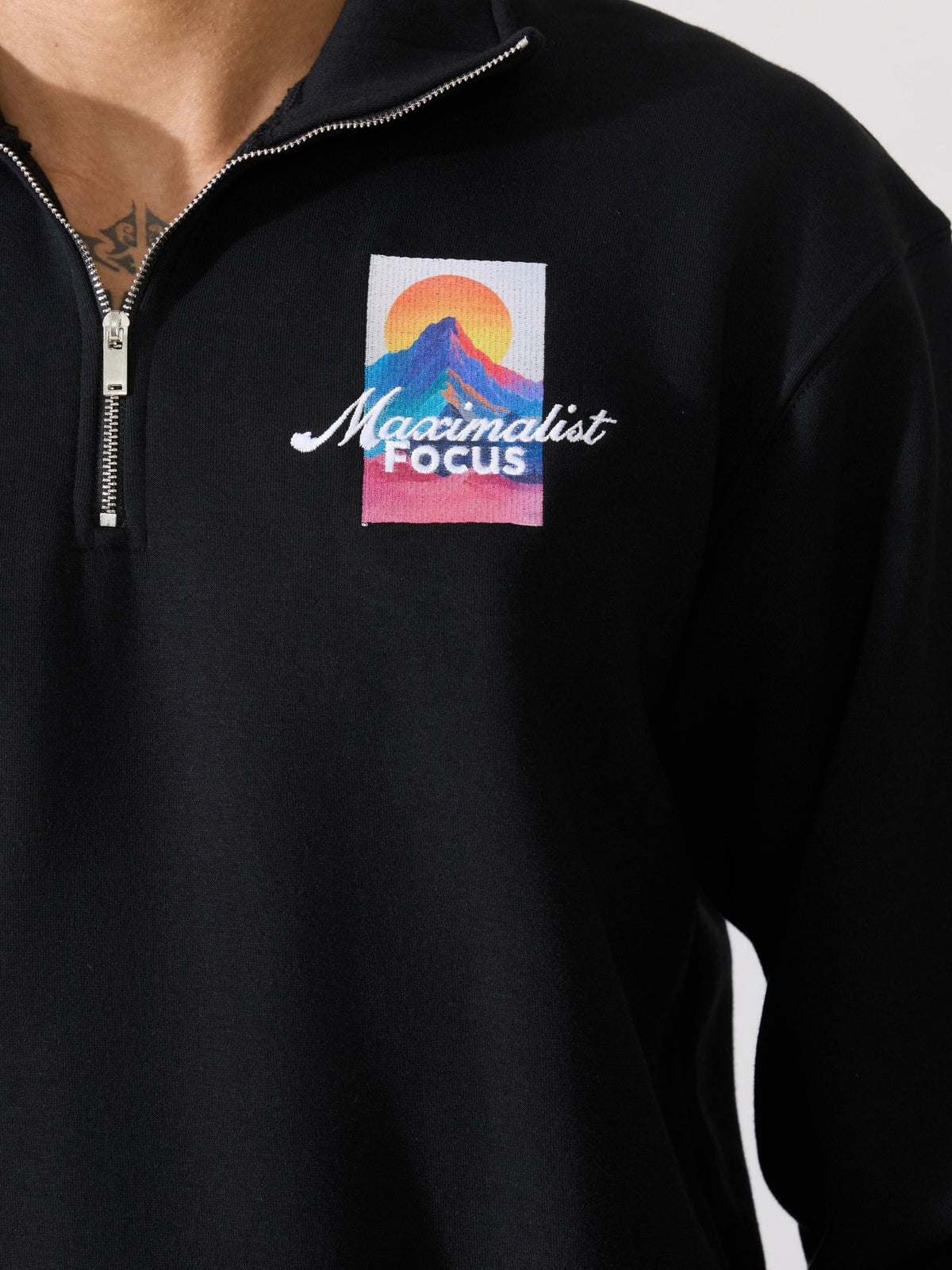 Zelios - Black Adventure Graphic Half-Zip Sweatshirt - Espanshe