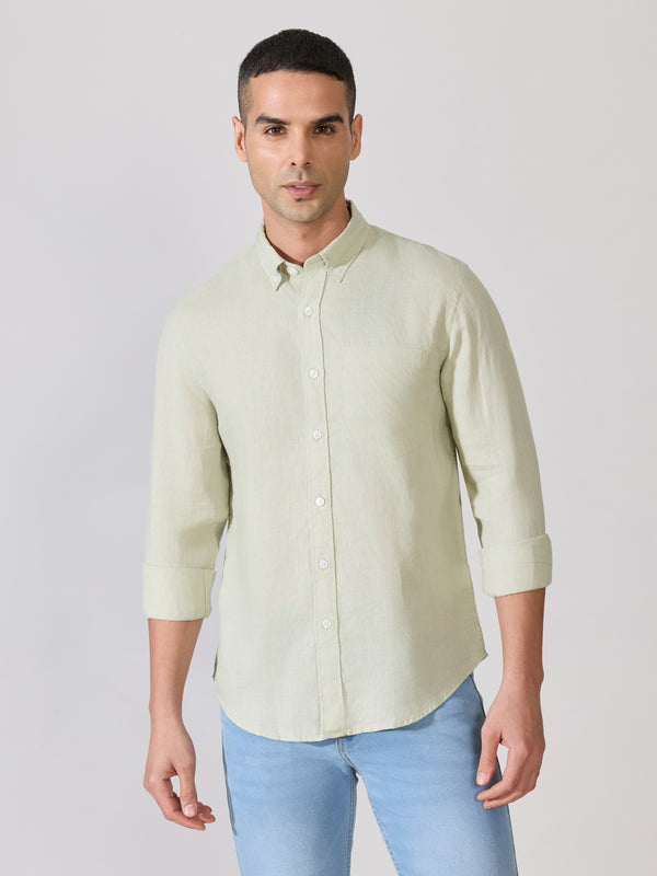 Erta - Relaxed Linen Shirt - Seacrest Green