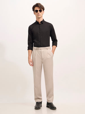Maximilian -men's  Beltless Formal Pant in grey