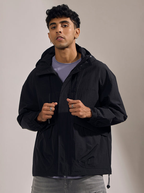 Quiterie - Hooded Nylon Jacket - Black