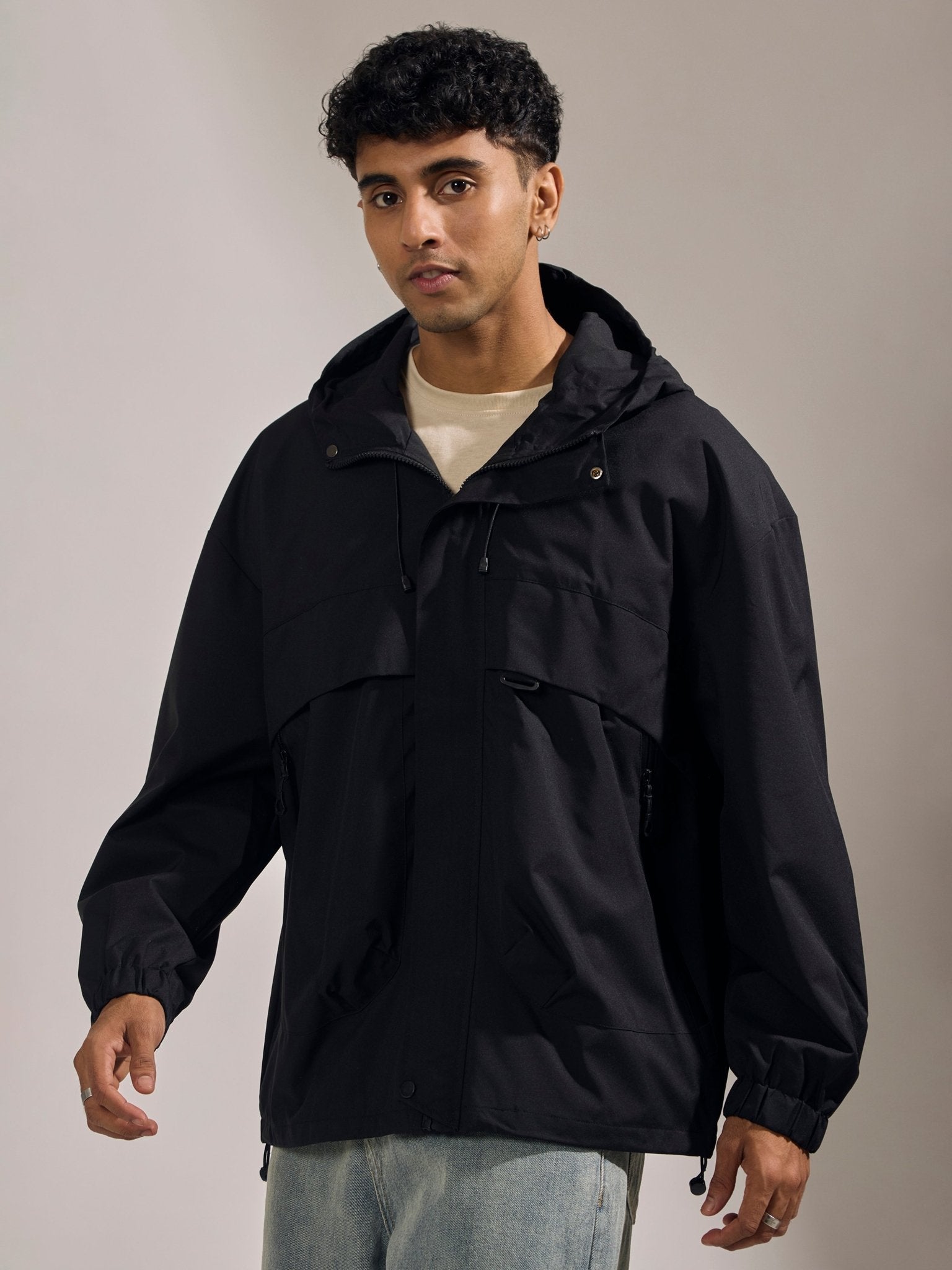 Quiterie - Hooded Jacket - Jet Black - Espanshe