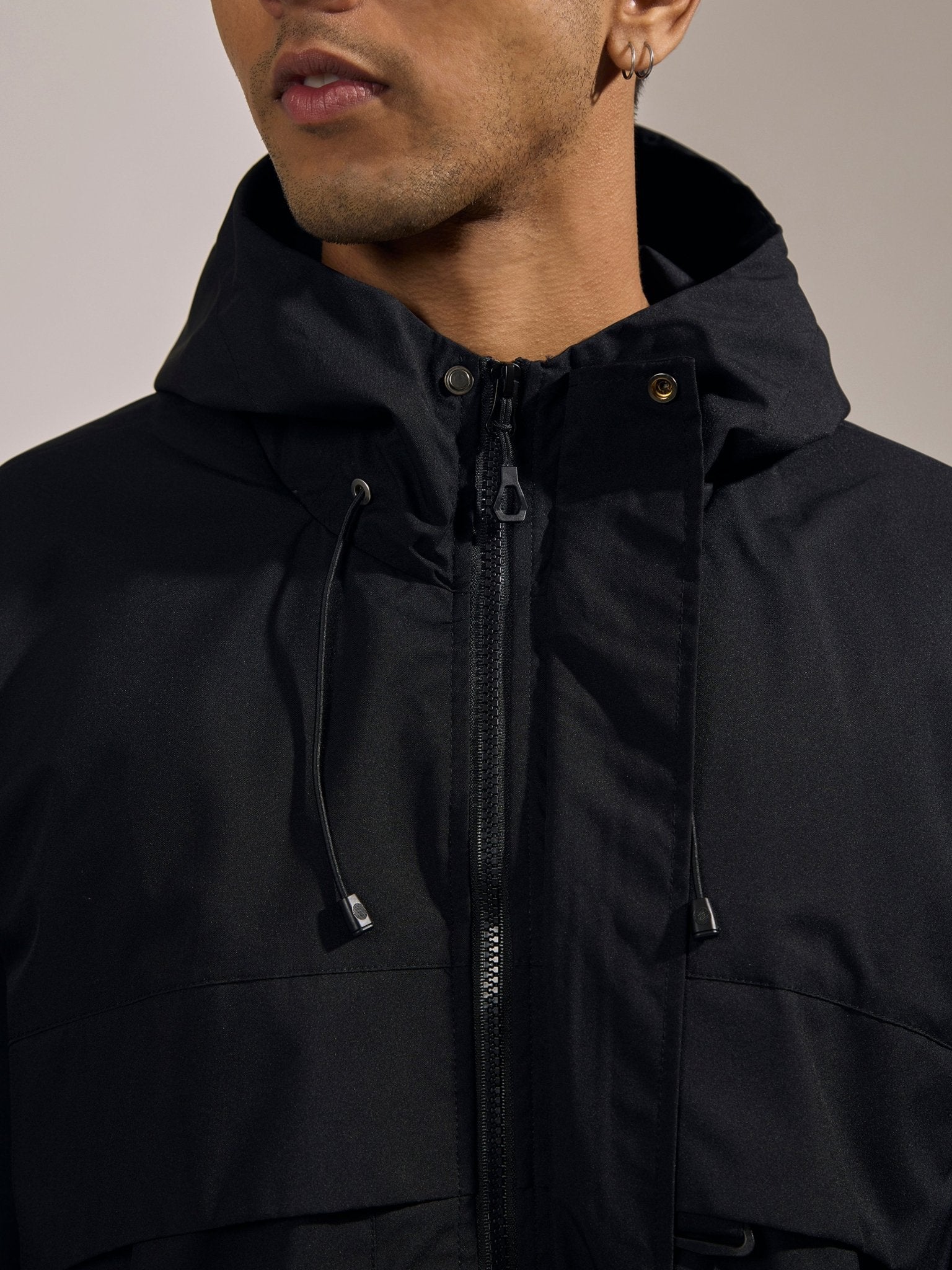 Quiterie - Hooded Jacket - Jet Black - Espanshe