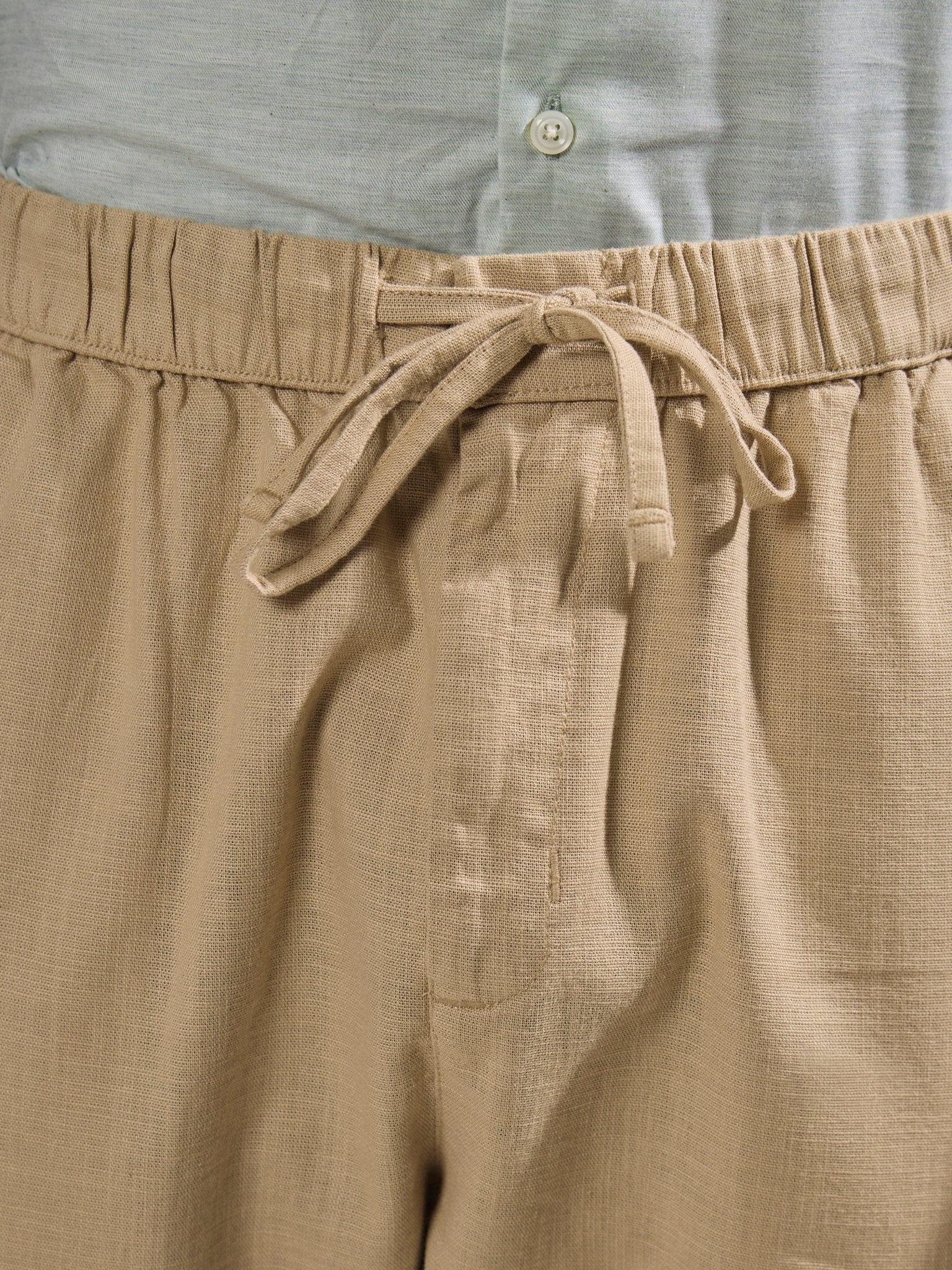 Gwynetha - Loose Fit Linen Joggers - Beige - Espanshe