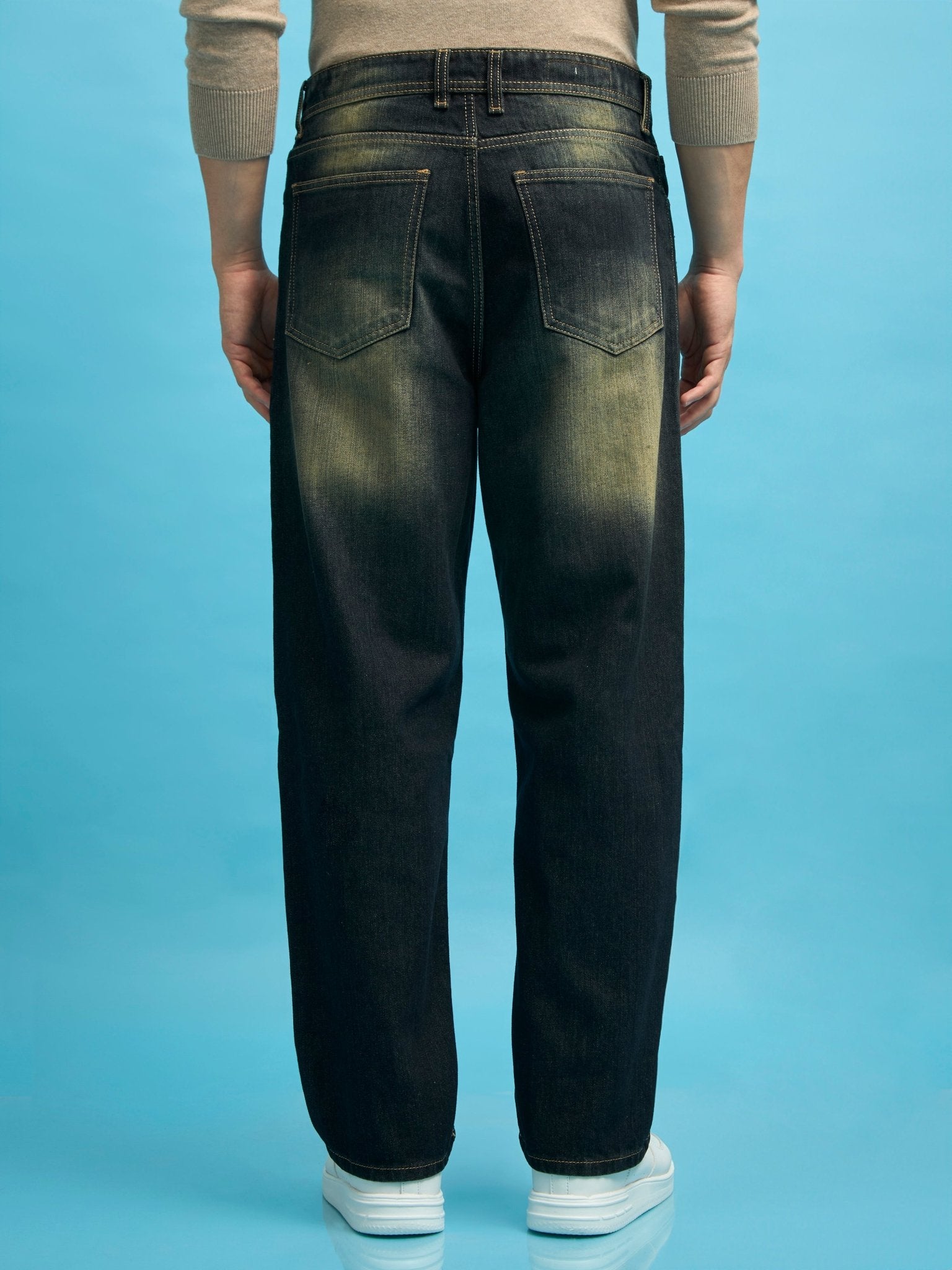 Sky - Relaxed Patched Jeans - Black - Espanshe