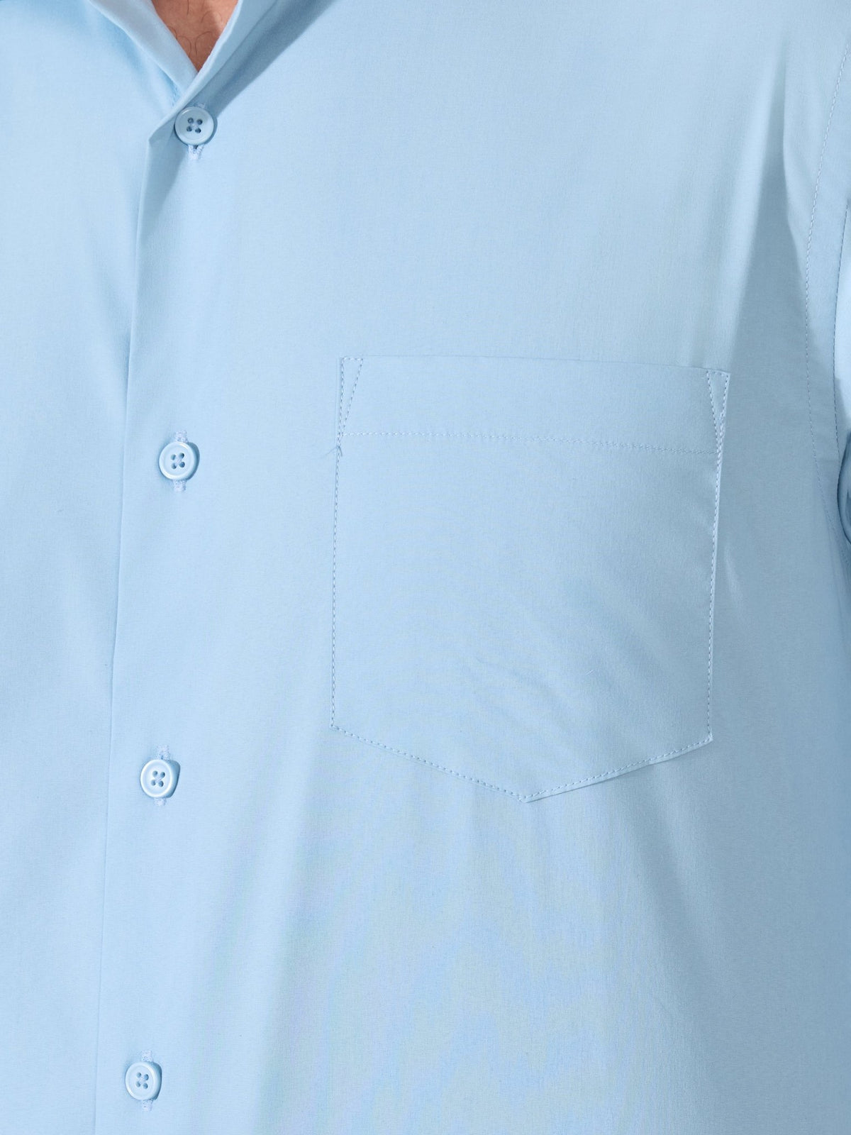 Valerius - Trim Fit Poplin Shirt - Light Blue - Espanshe