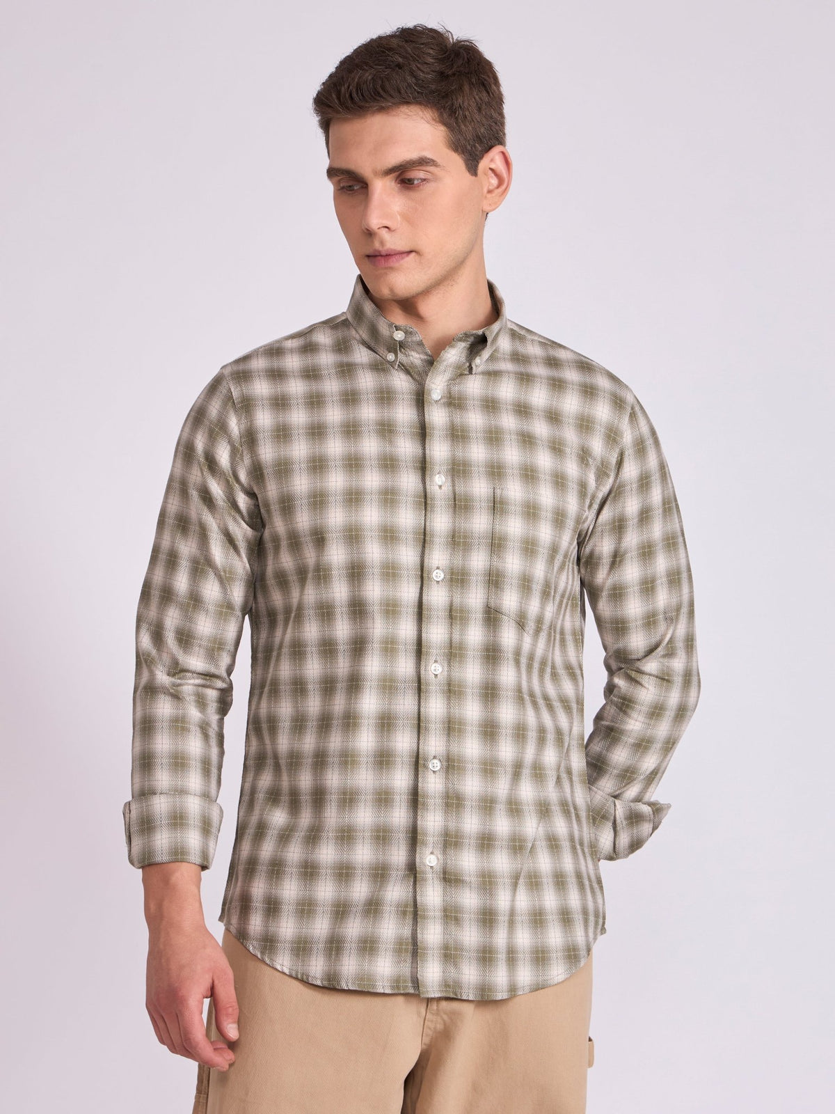Quint - Check Shirt - Olive Green - Espanshe